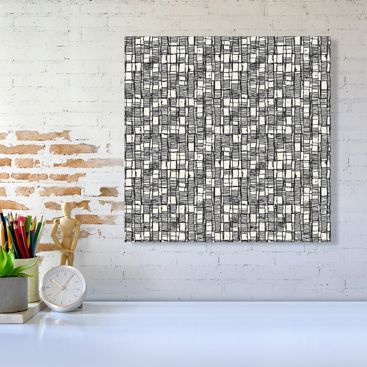 Irregular Sketched Block Textured Canvas