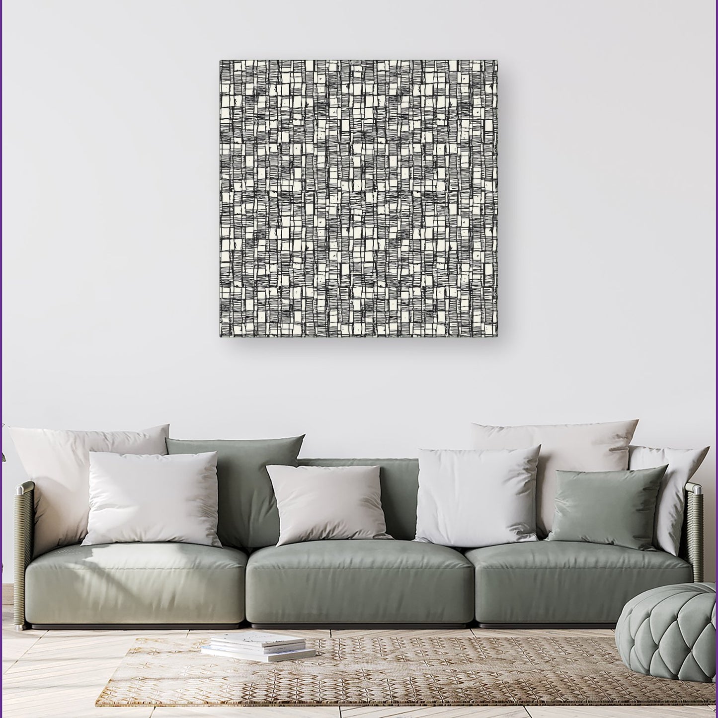 Irregular Sketched Block Textured Canvas