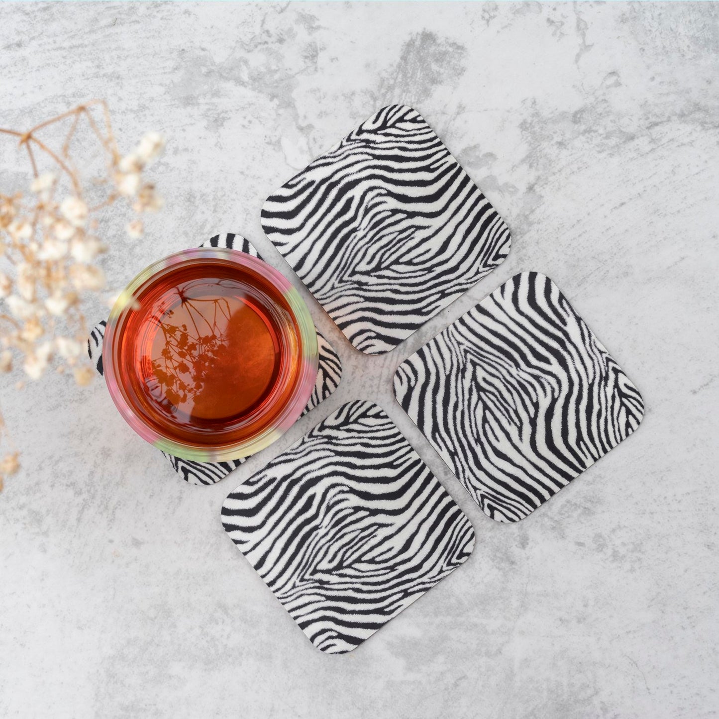 Zebra Texture Pattern Coasters