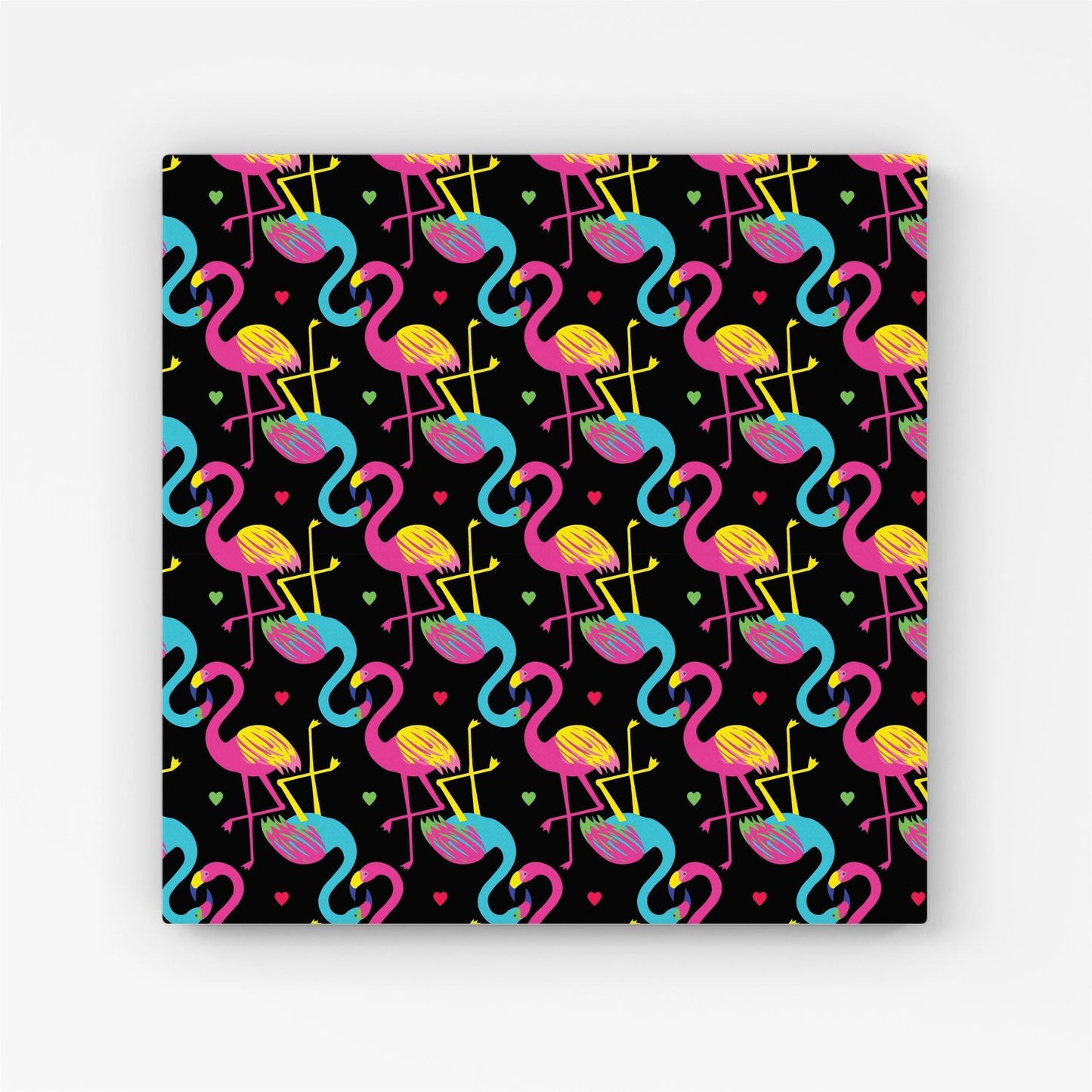 Vivid Flamingo Pattern Canvas