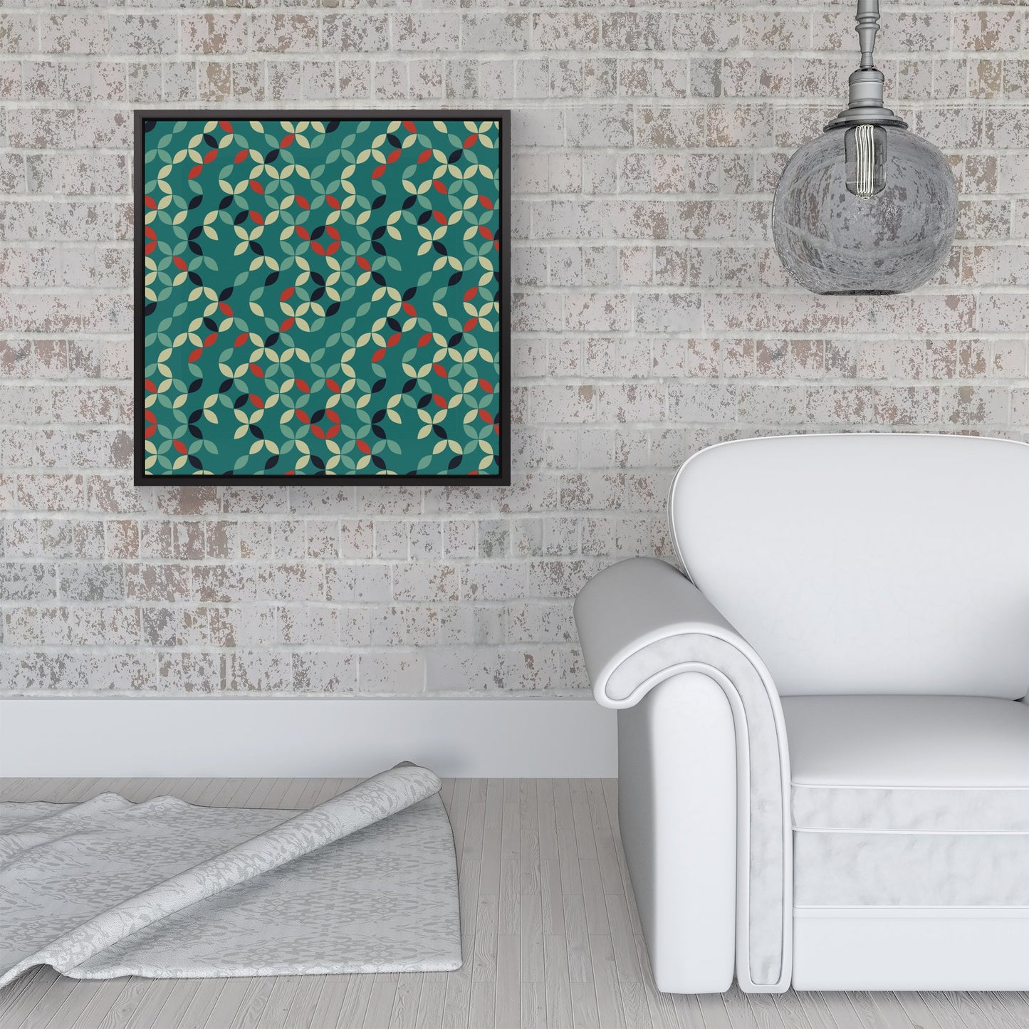 Geometric Pattern Design Framed Canvas