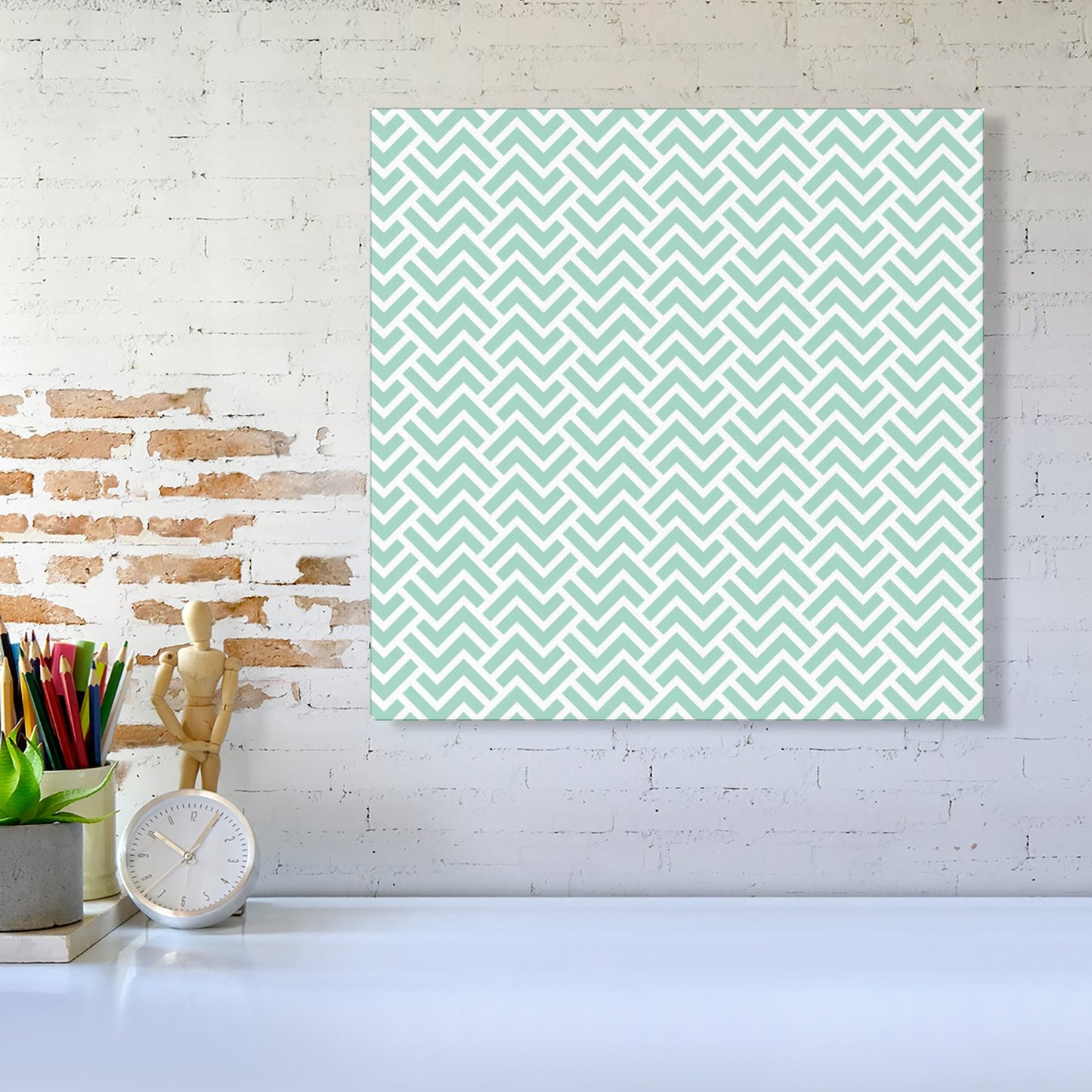 Green Geometric Pattern Canvas