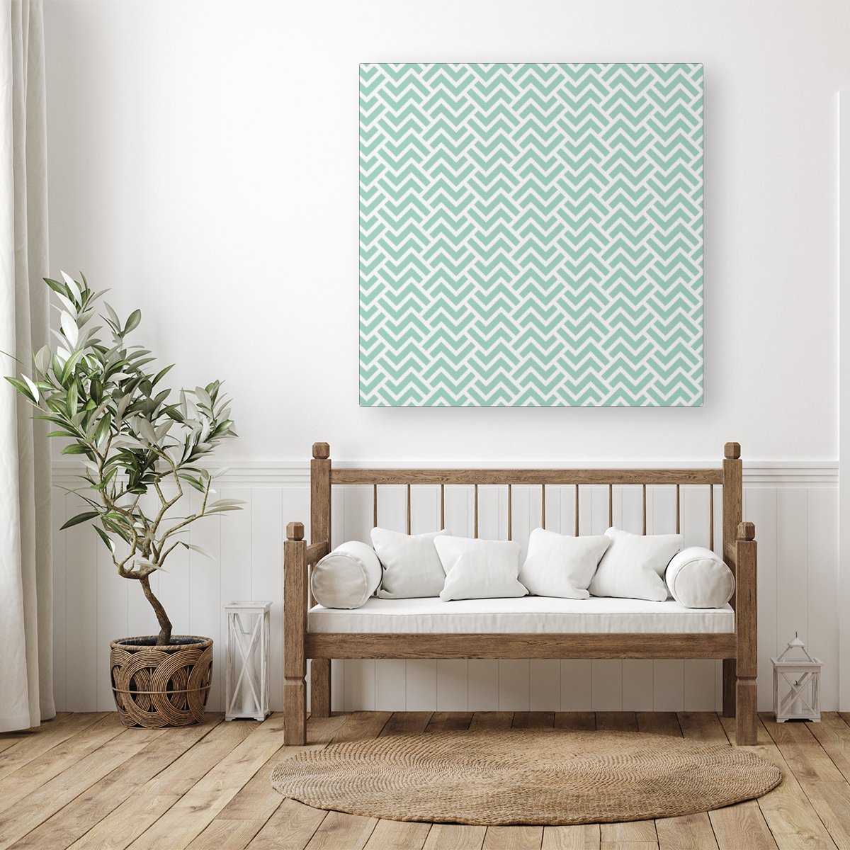 Green Geometric Pattern Canvas