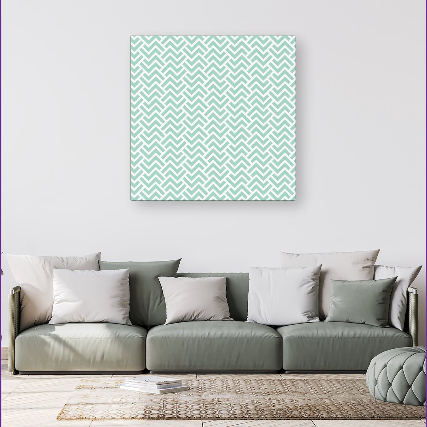 Green Geometric Pattern Canvas