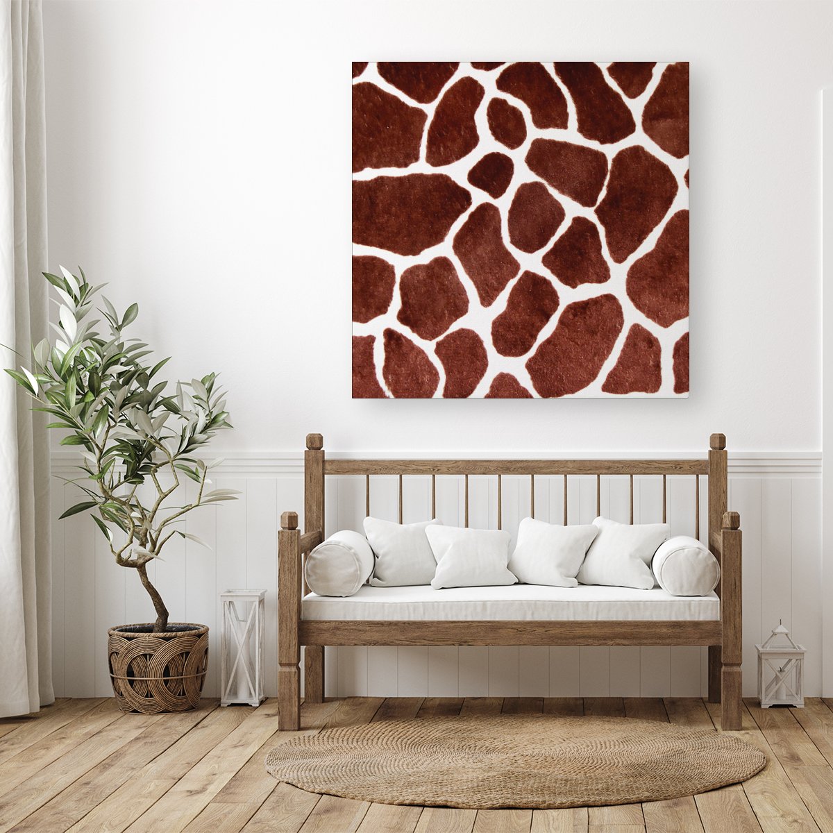 Giraffe Spots Print Canvas