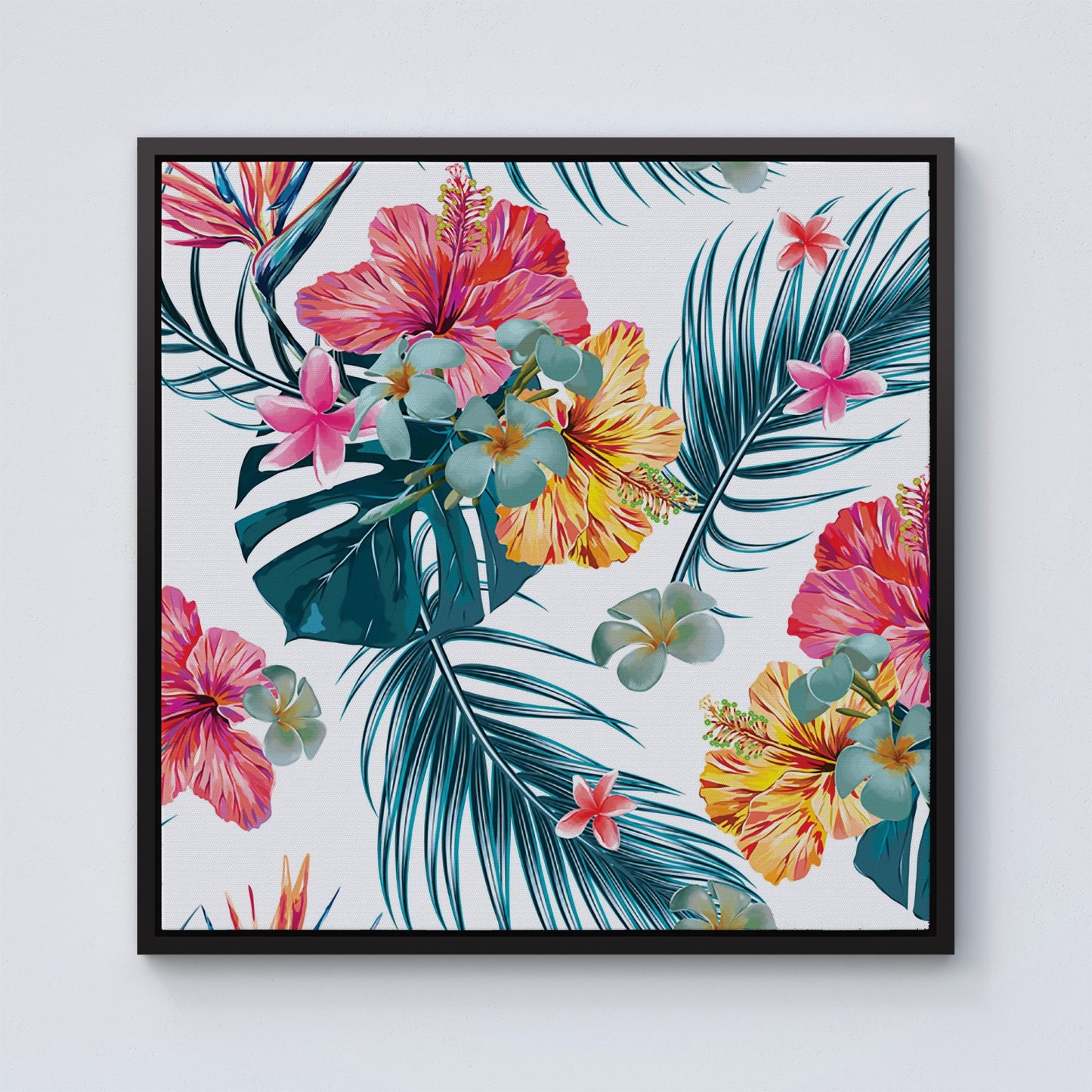 Spring Summer Flowers Framed Canvas