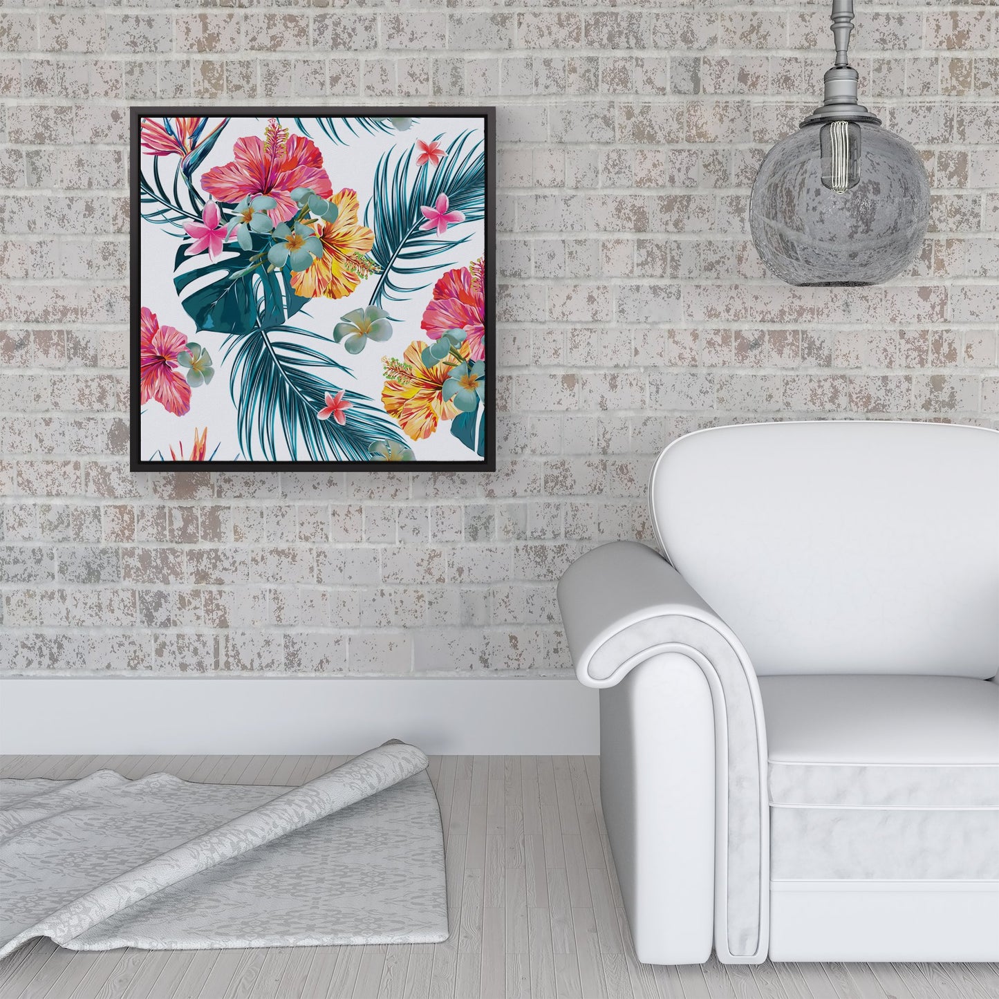Spring Summer Flowers Framed Canvas