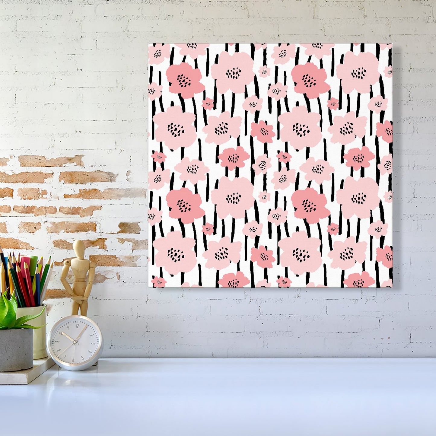 Pastel Pink Flowers Canvas