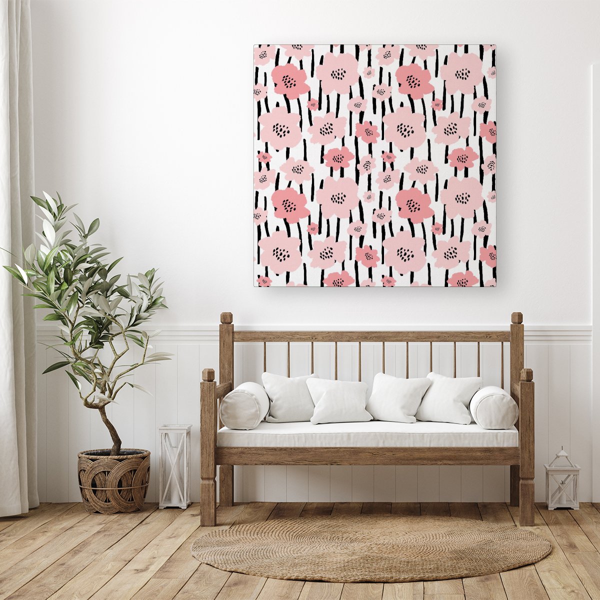 Pastel Pink Flowers Canvas