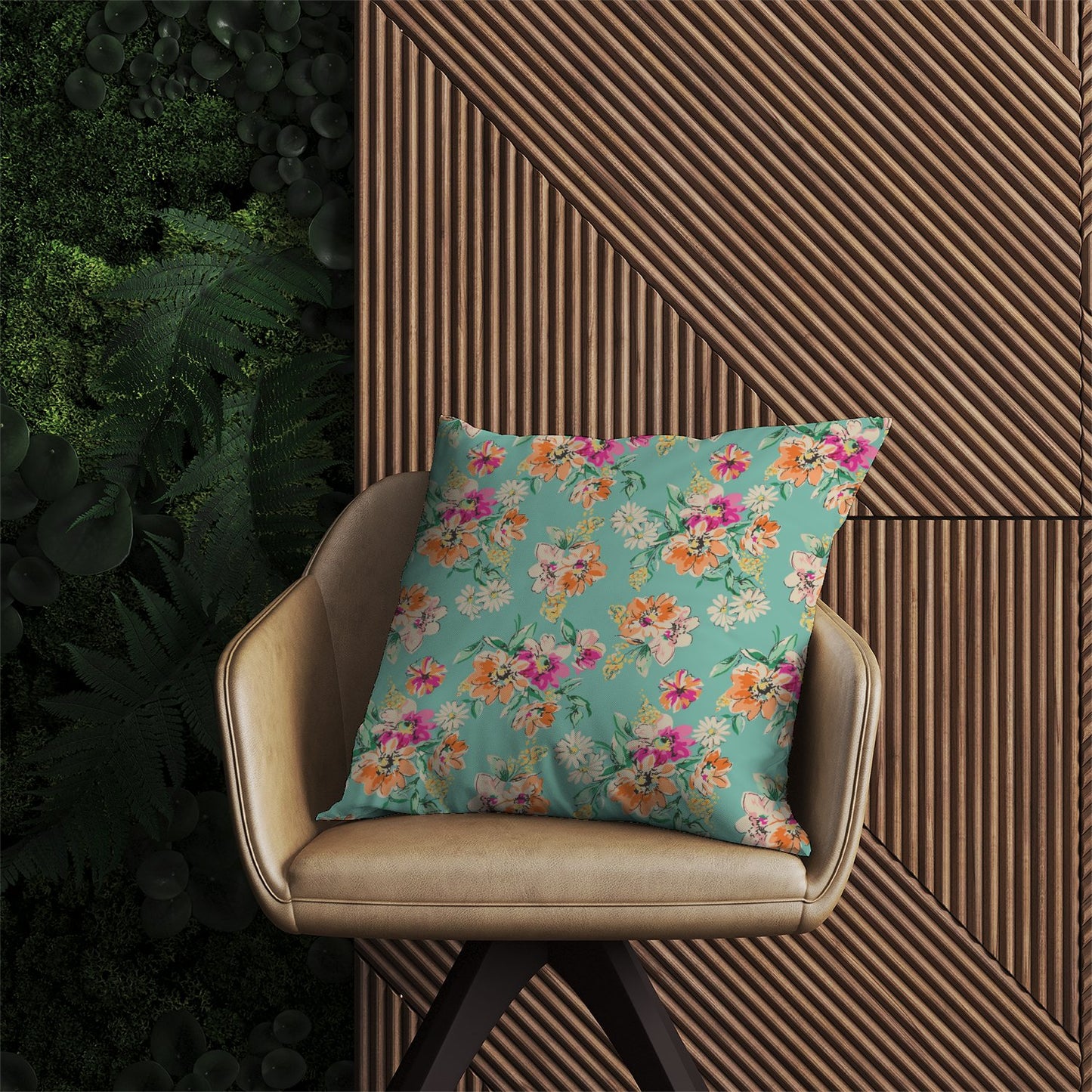 Bright Flower Sketch Outdoor Cushion