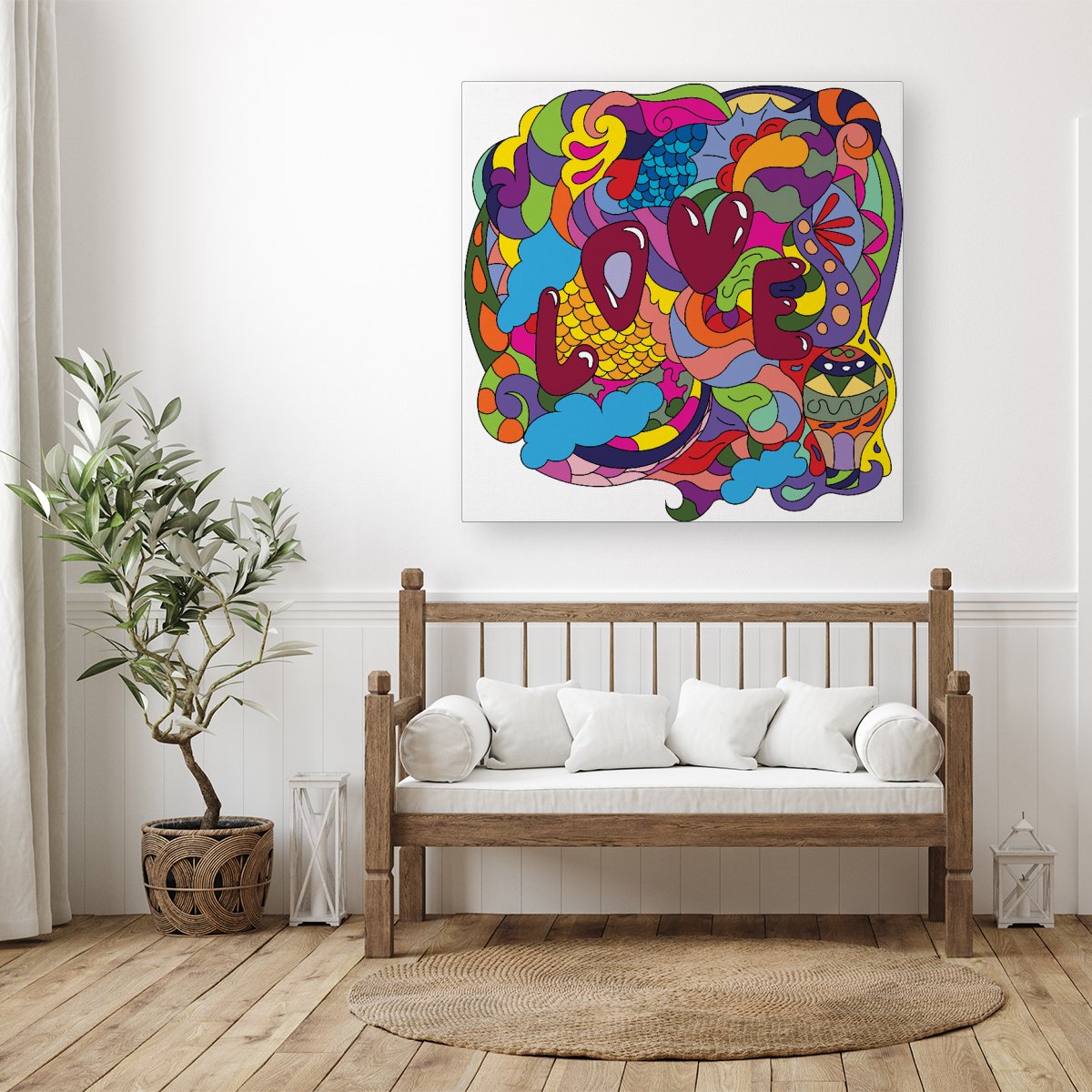 Motley Doodling Love Canvas