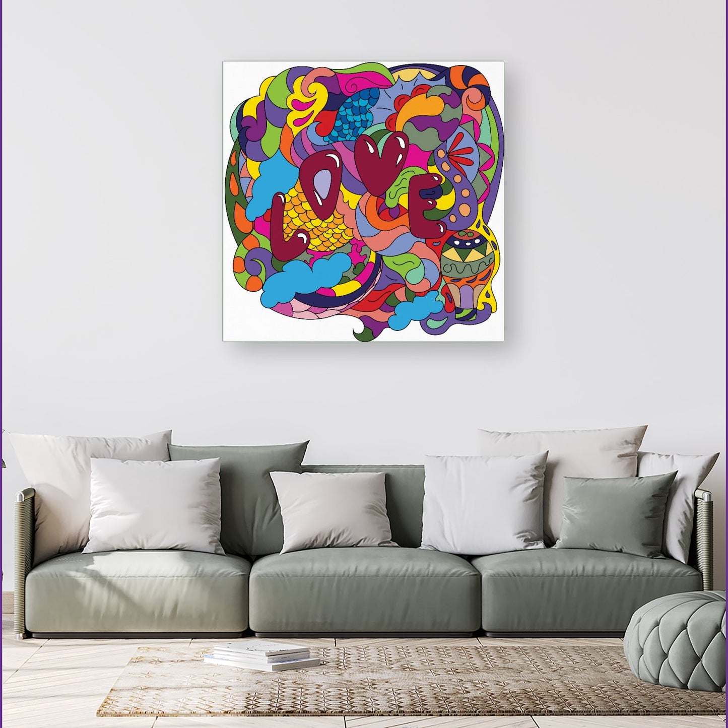 Motley Doodling Love Canvas