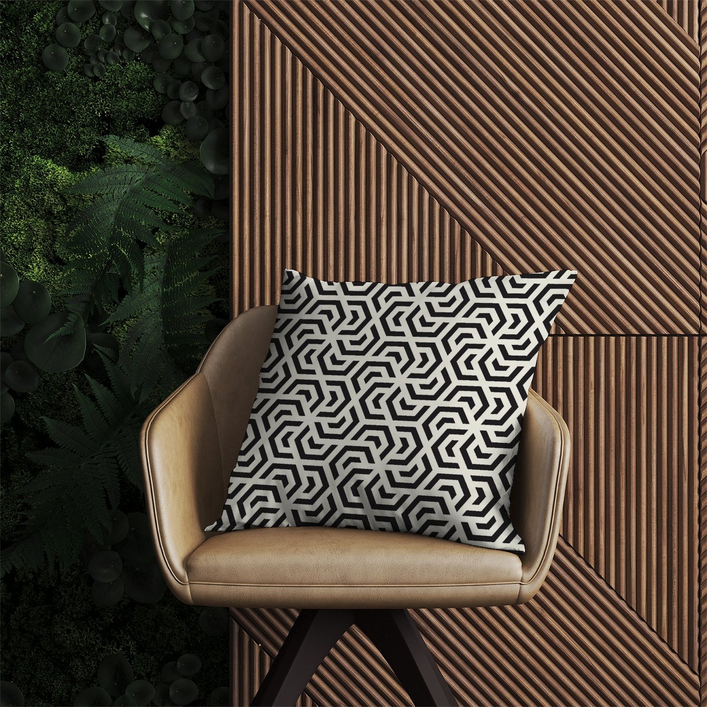 Hexagonal Geometric Pattern Outdoor Cushion