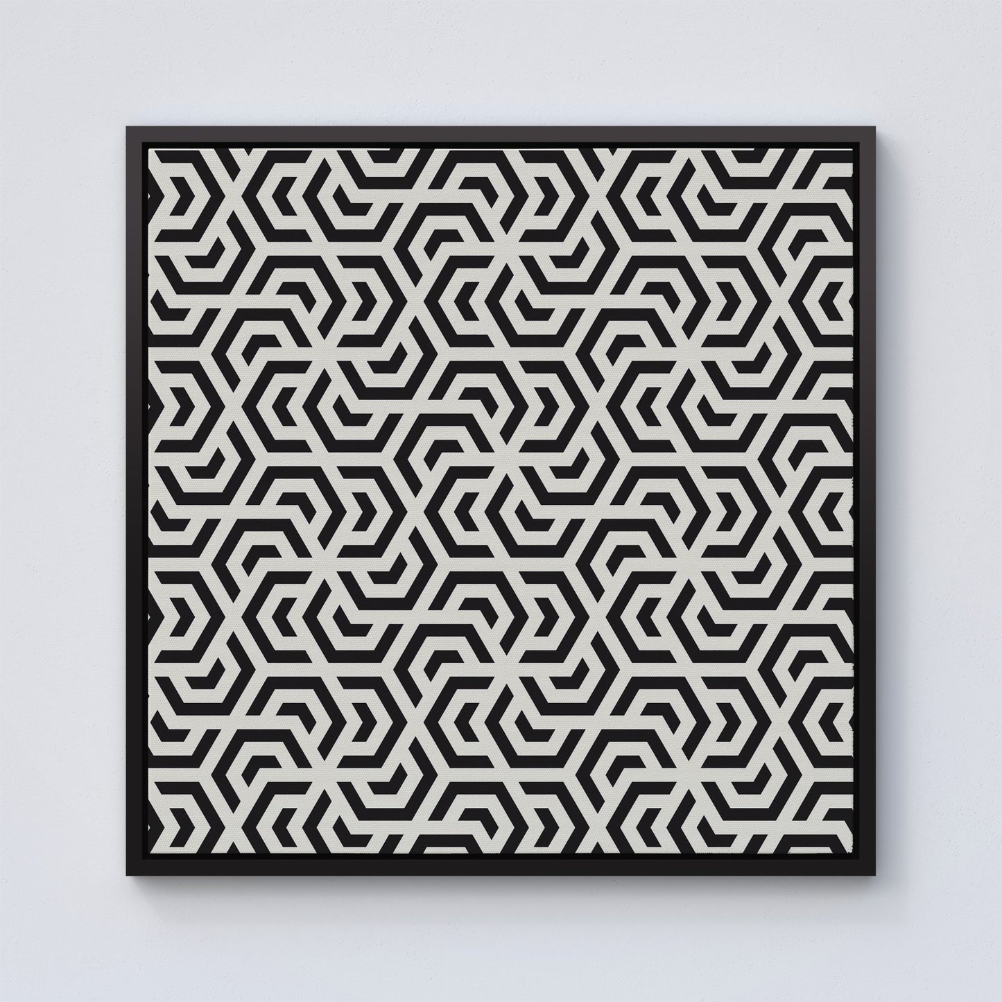 Hexagonal Geometric Pattern Framed Canvas