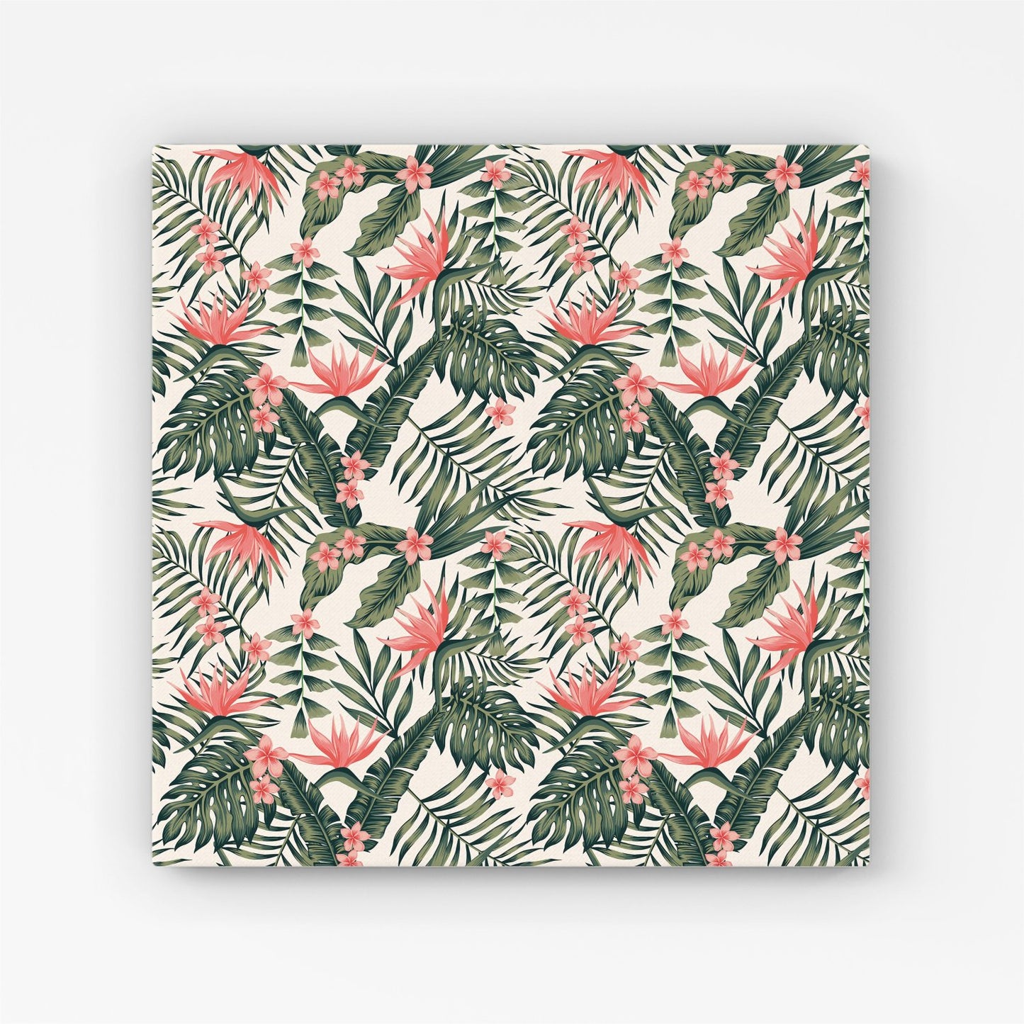 Dark Tropical Green Leaves Canvas