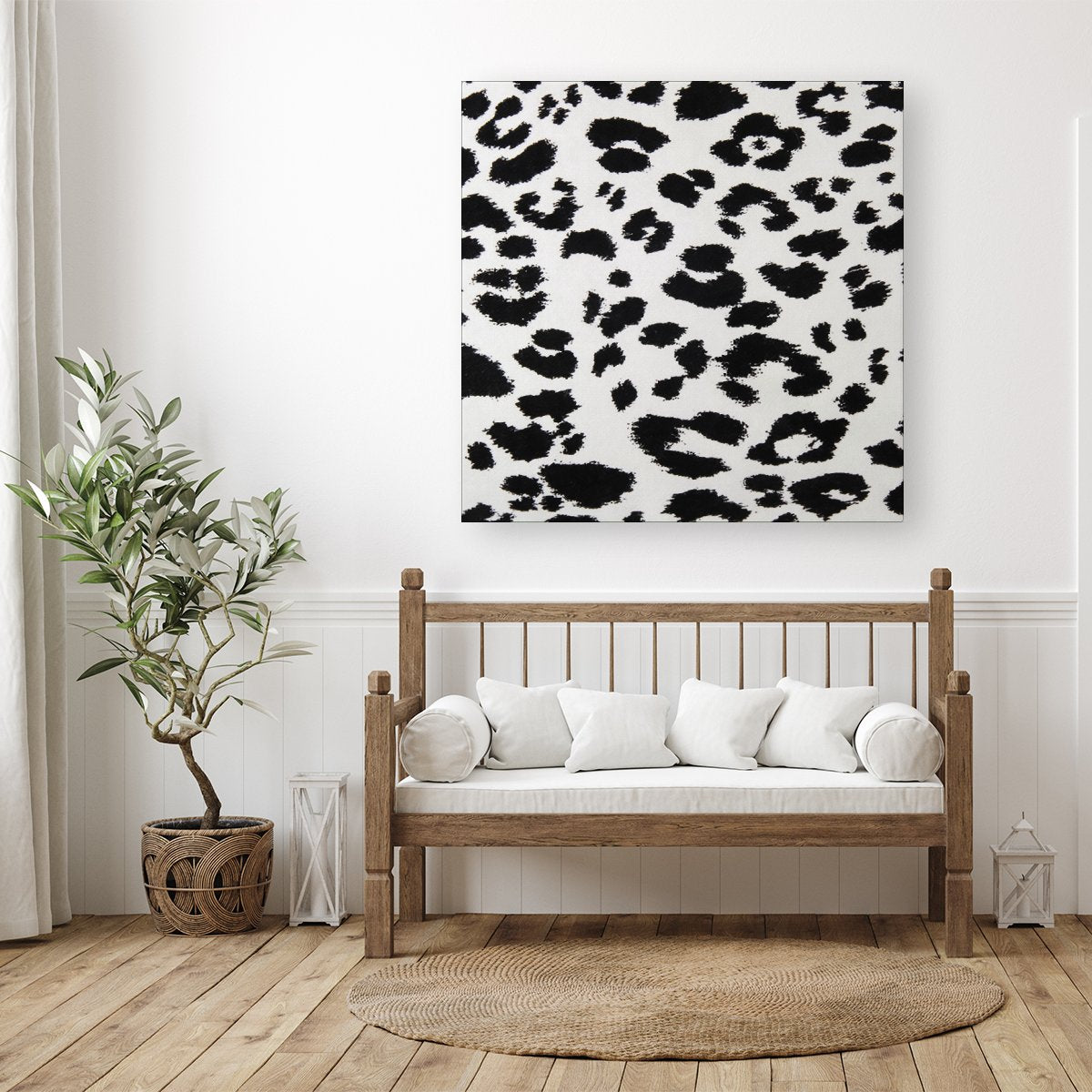 Black Leopard Print Canvas