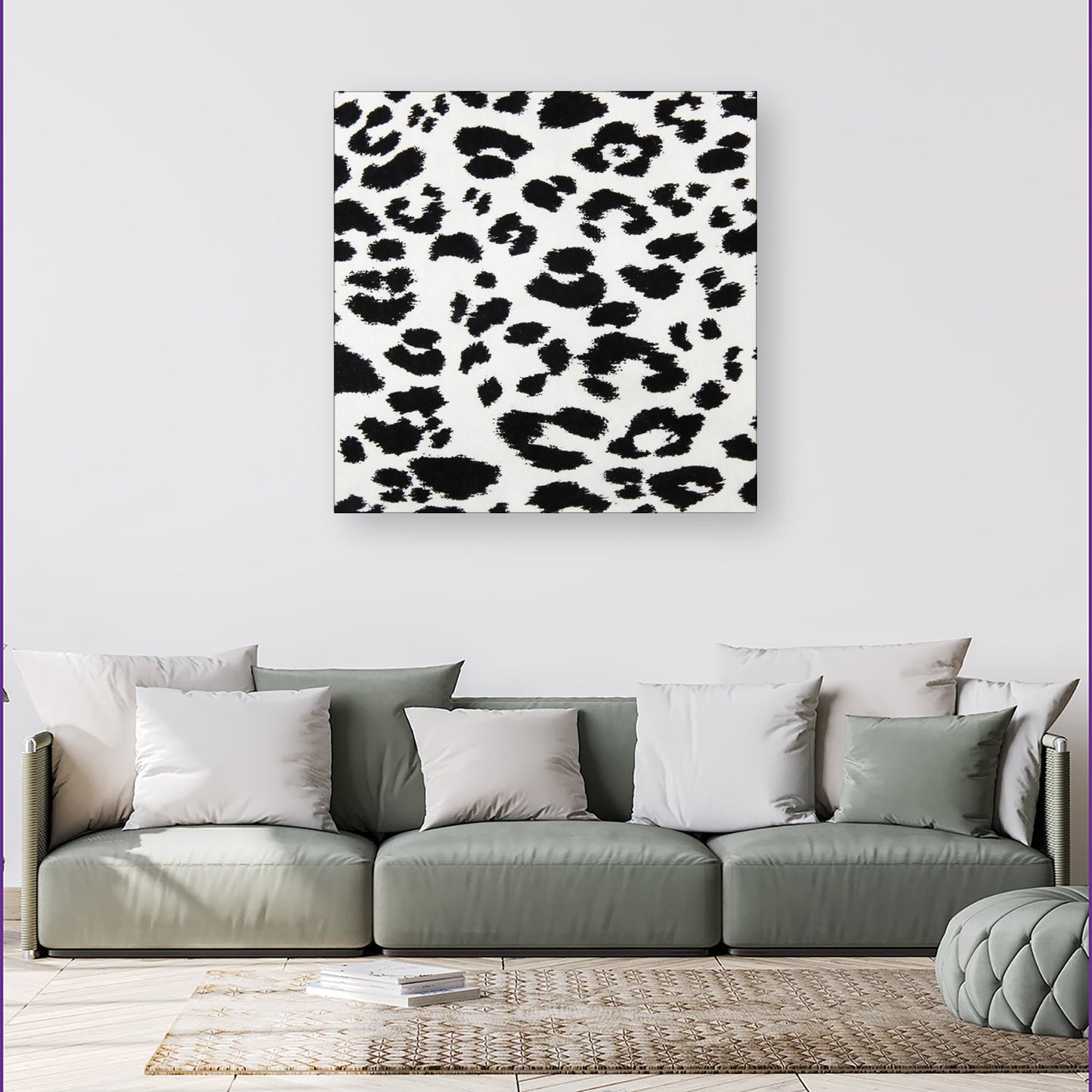 Black Leopard Print Canvas