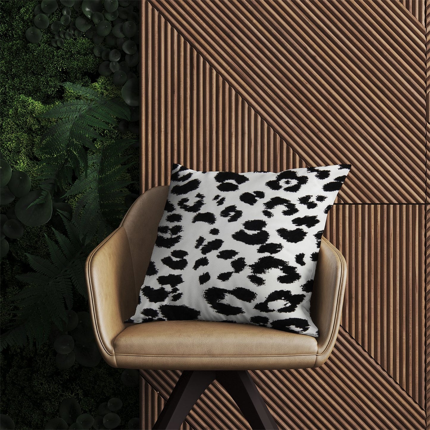 Black Leopard Print Outdoor Cushion