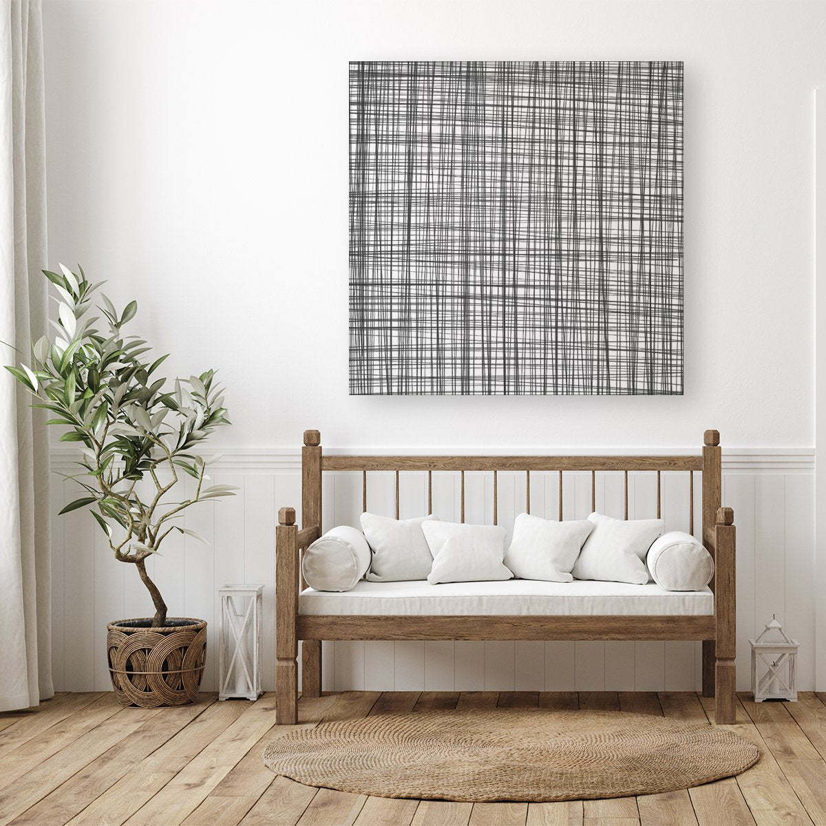 Monochrome Pencil Scribble Canvas