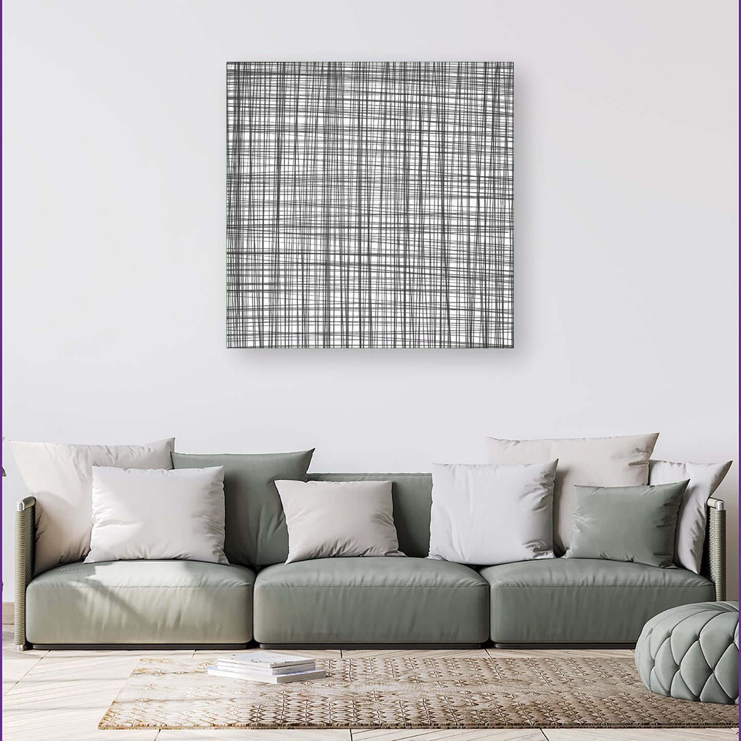 Monochrome Pencil Scribble Canvas