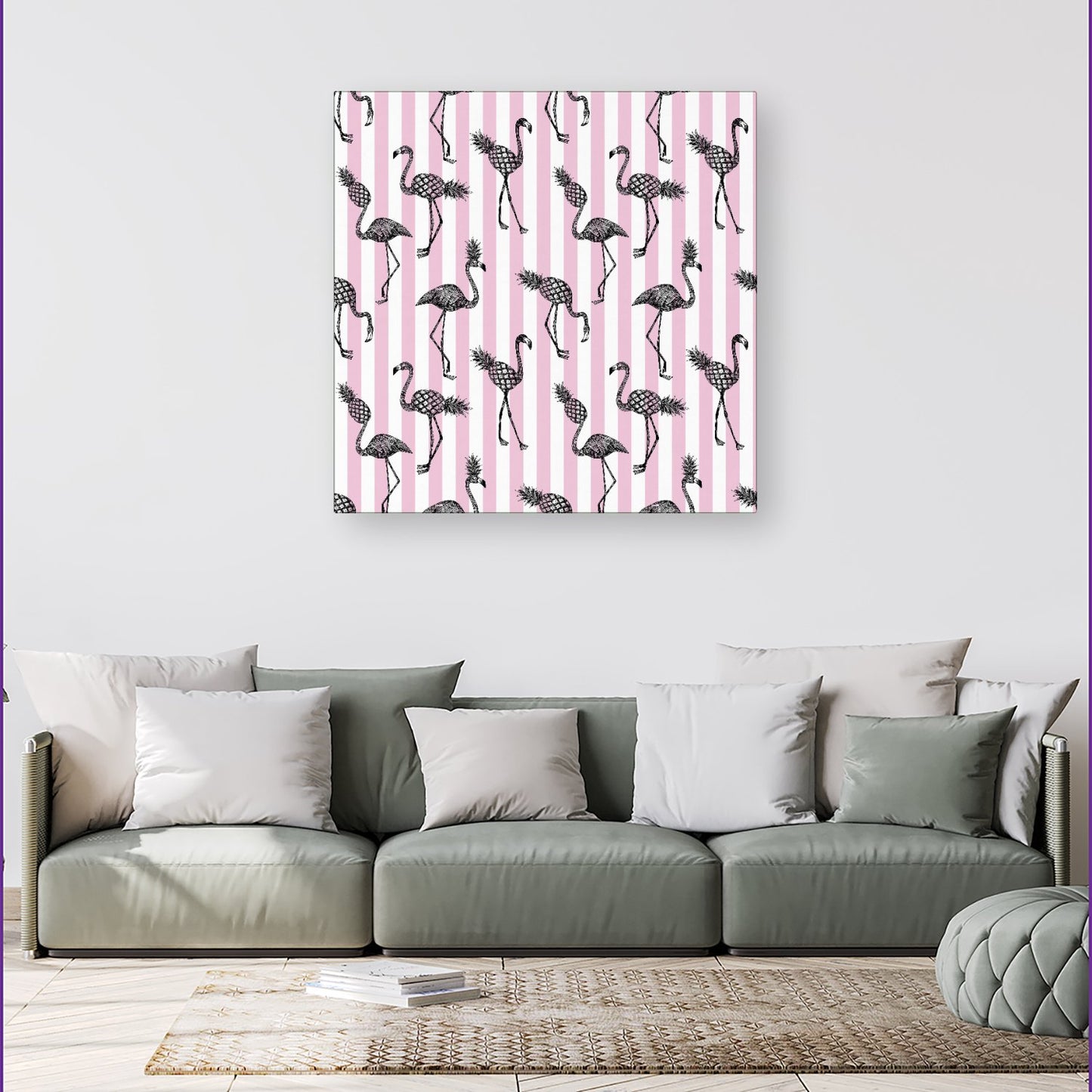 Pineapple Flamingo Canvas