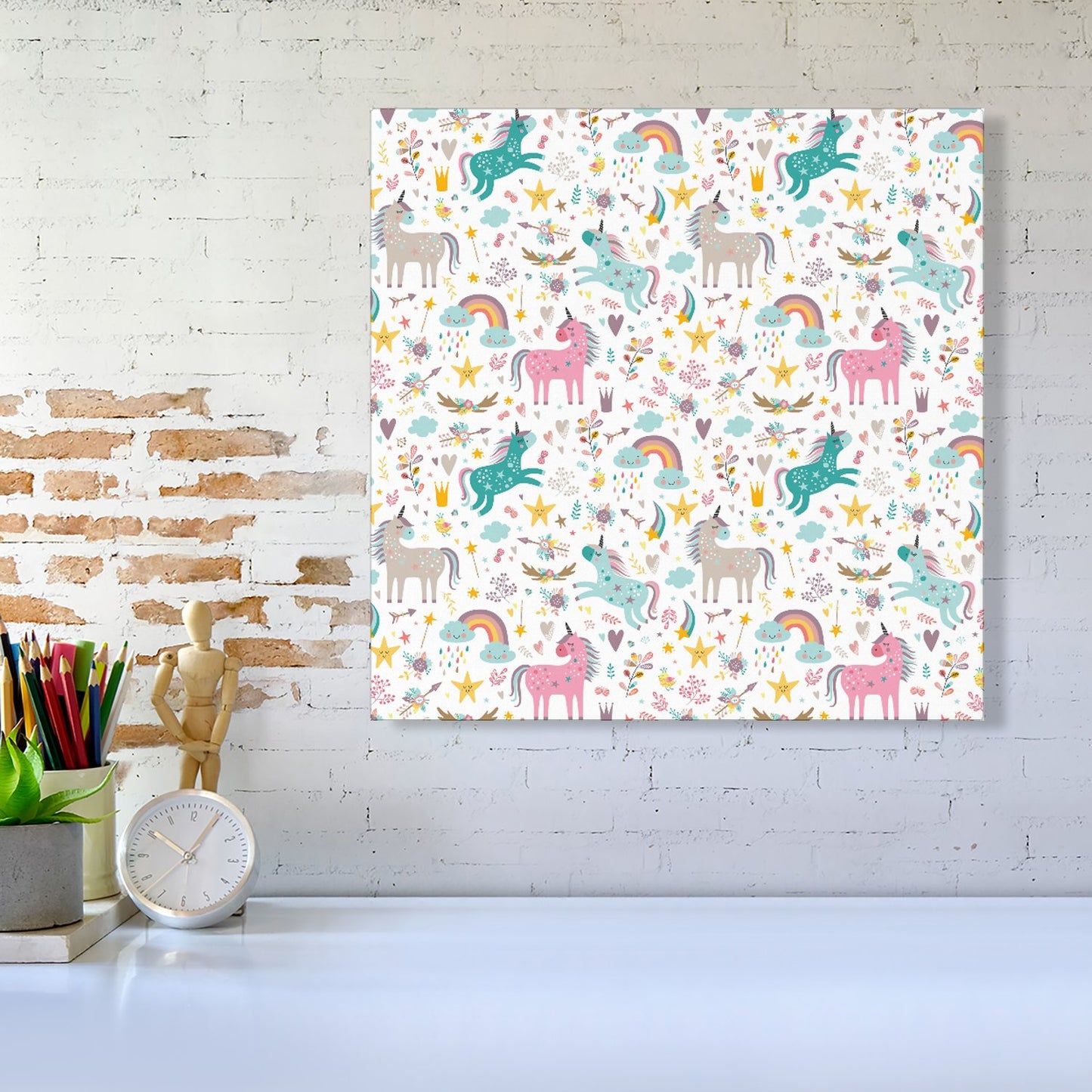 Unicorn And Rainbows Canvas
