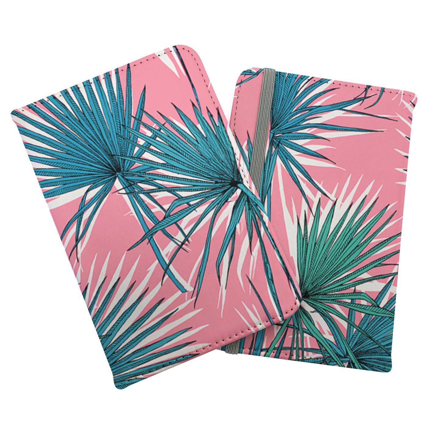 Pink Green Fan Palms Passport Cover