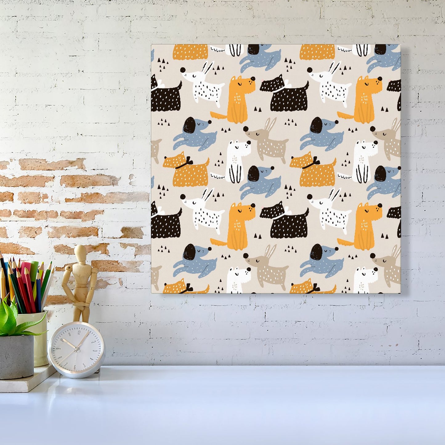 Hand Drawn Dogs Canvas