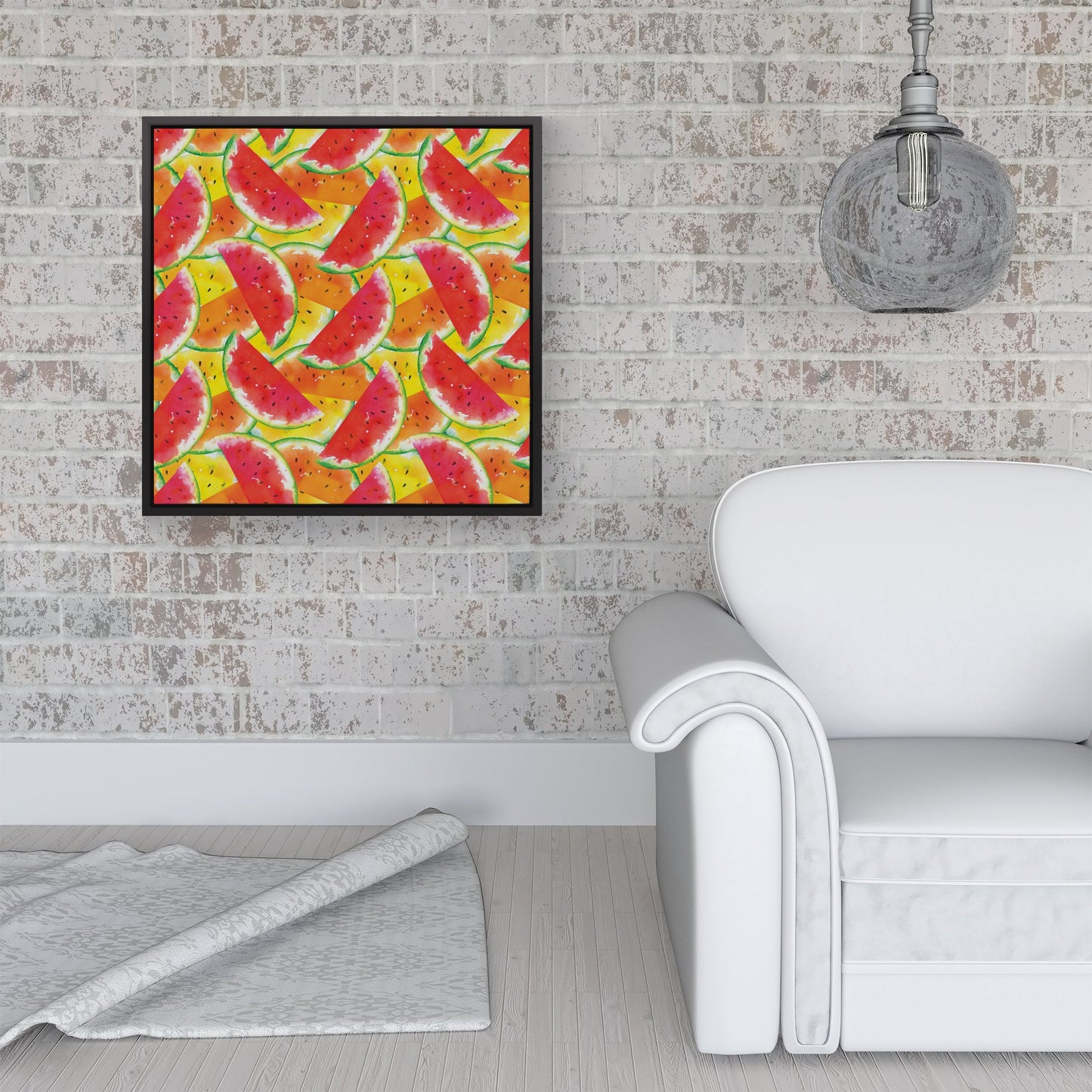 Melon Print Framed Canvas