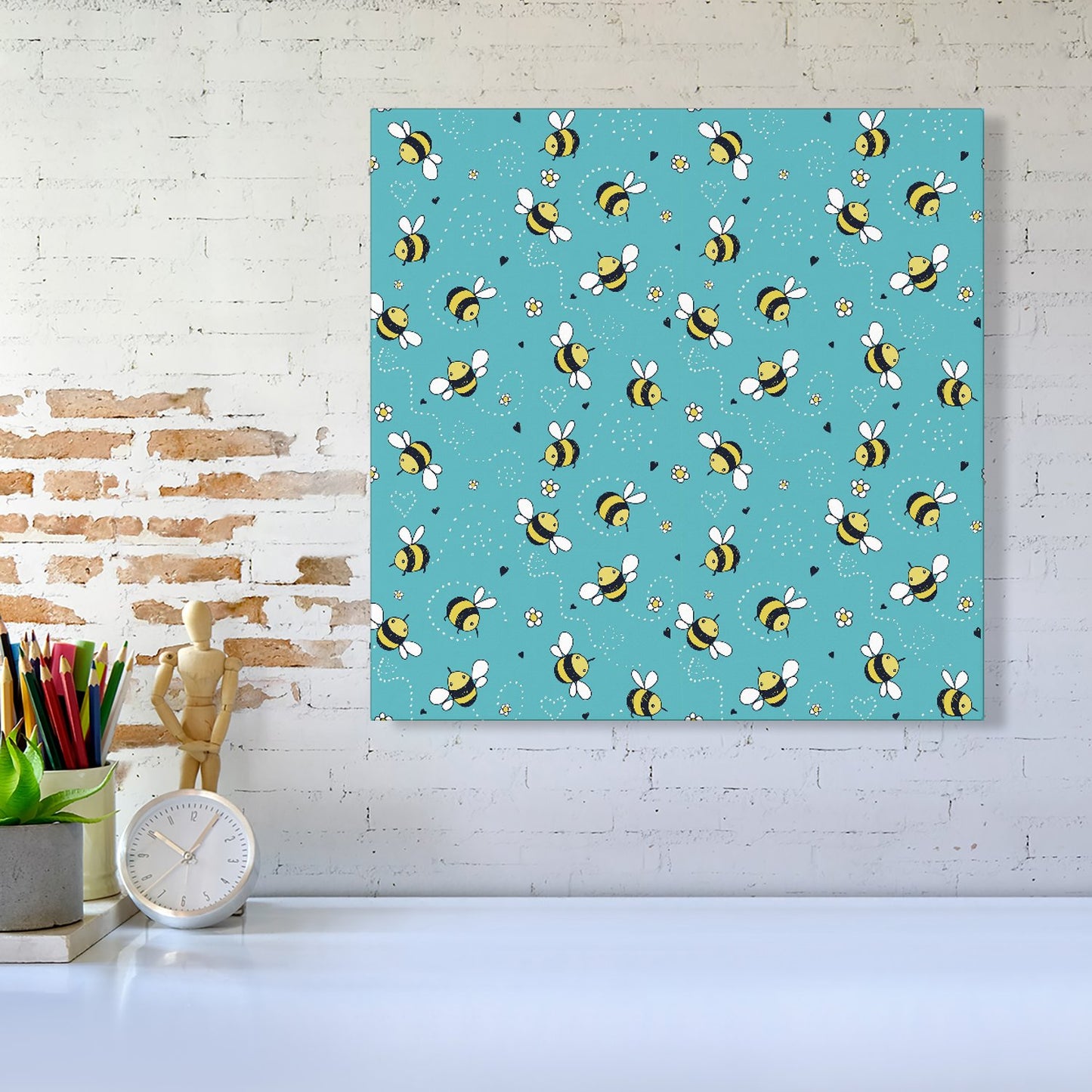 Hand Drawn Busy Bees Canvas
