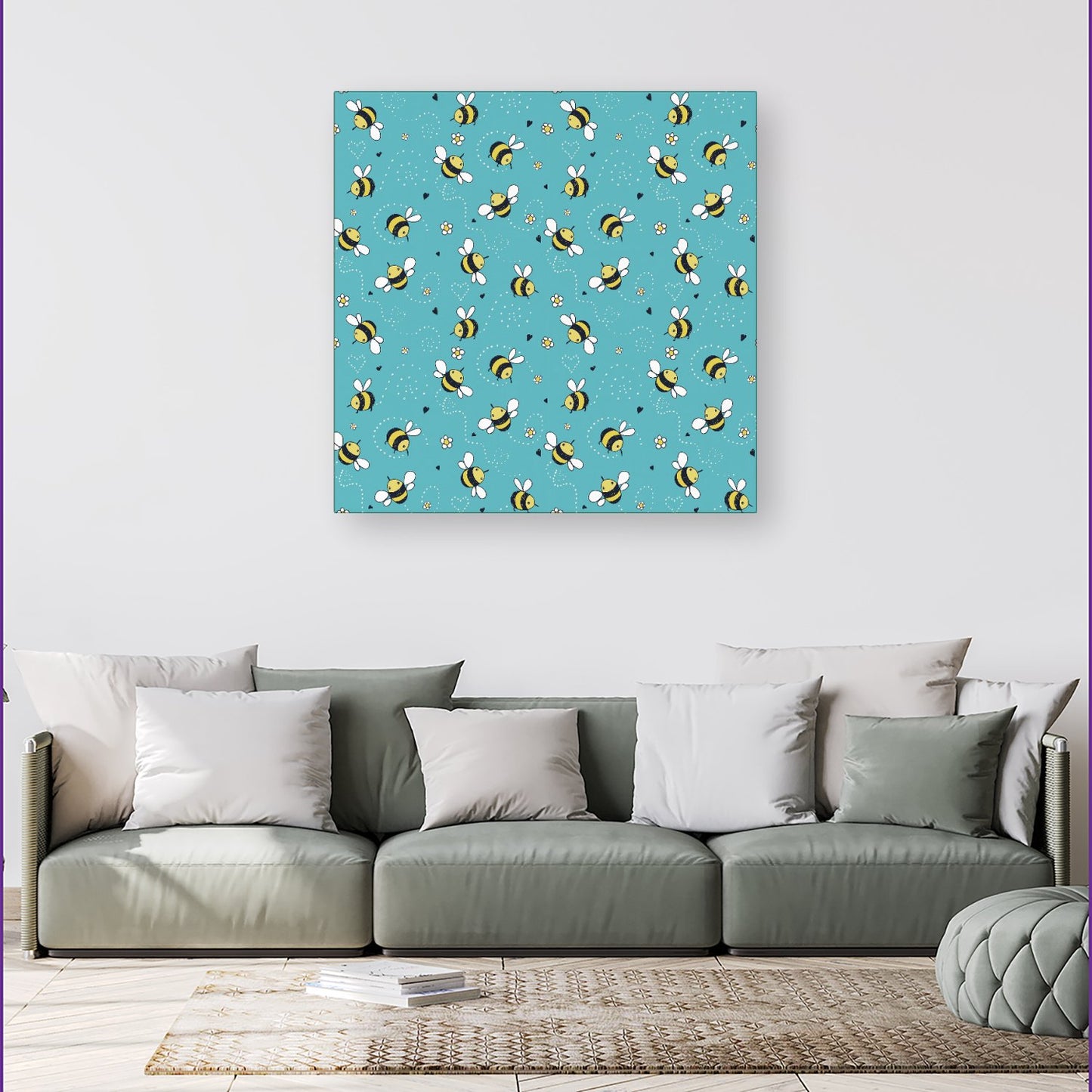 Hand Drawn Busy Bees Canvas
