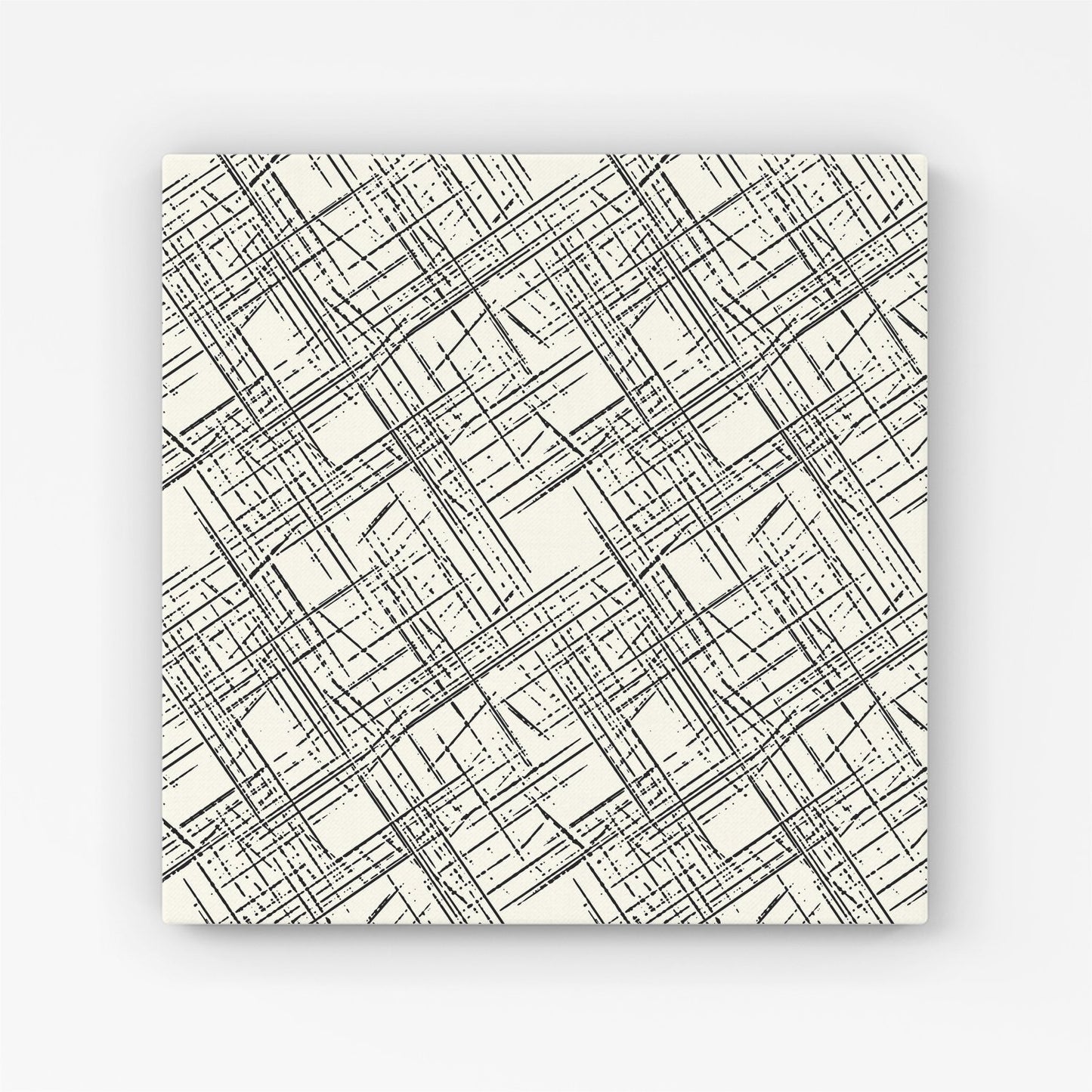 Monochrome Distressted Pattern Canvas