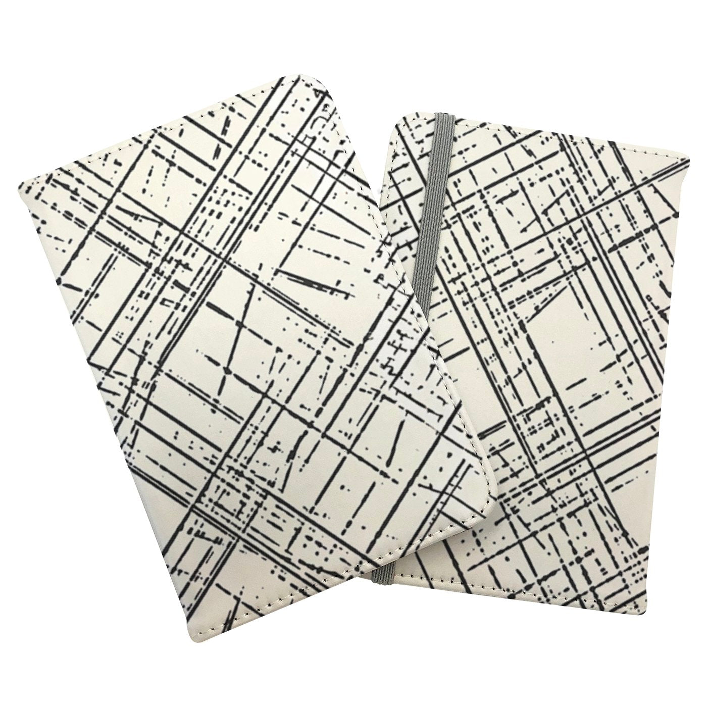 Monochrome Distressted Pattern Passport Cover
