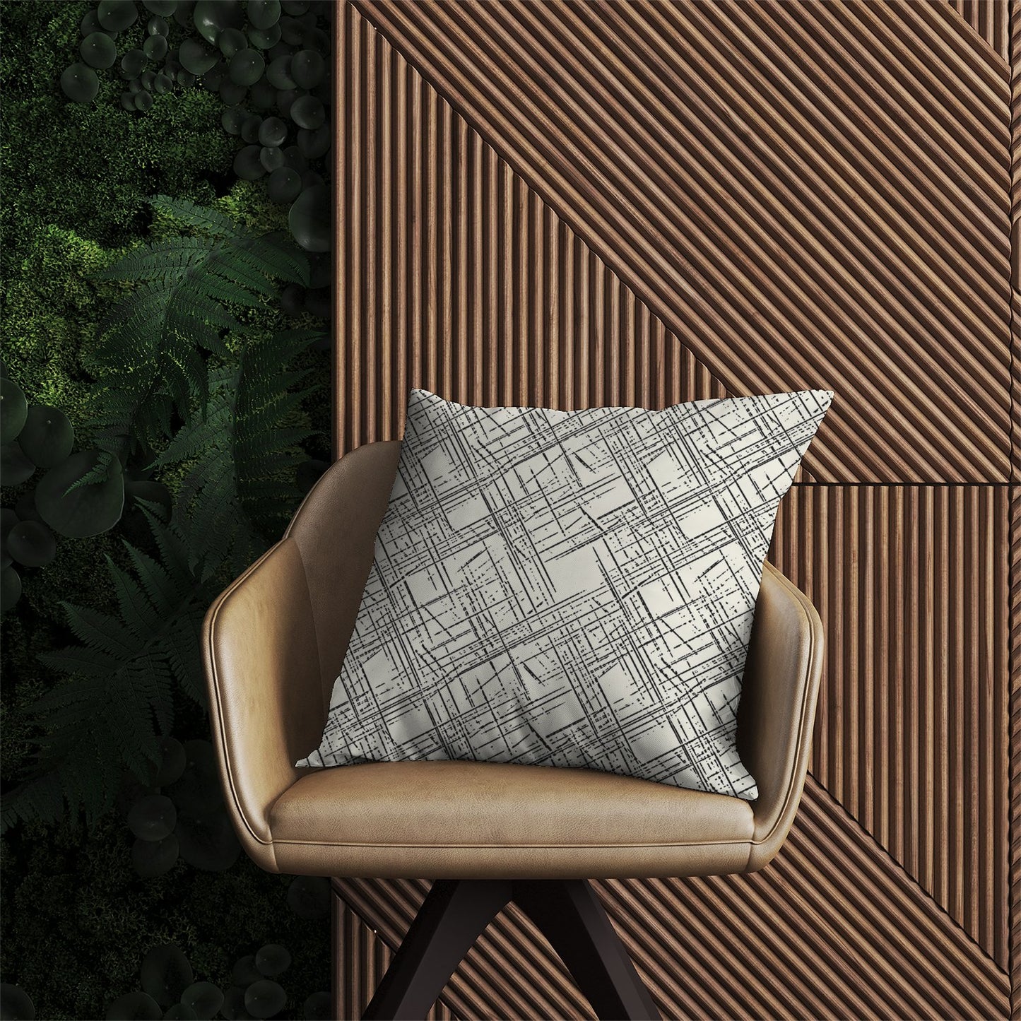 Monochrome Distressted Pattern Outdoor Cushion