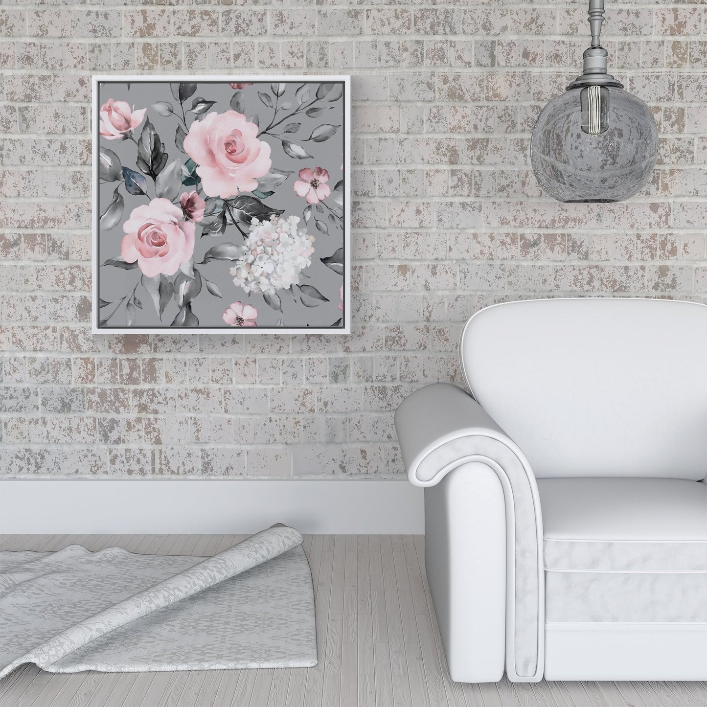 Dusty Pink Roses Framed Canvas