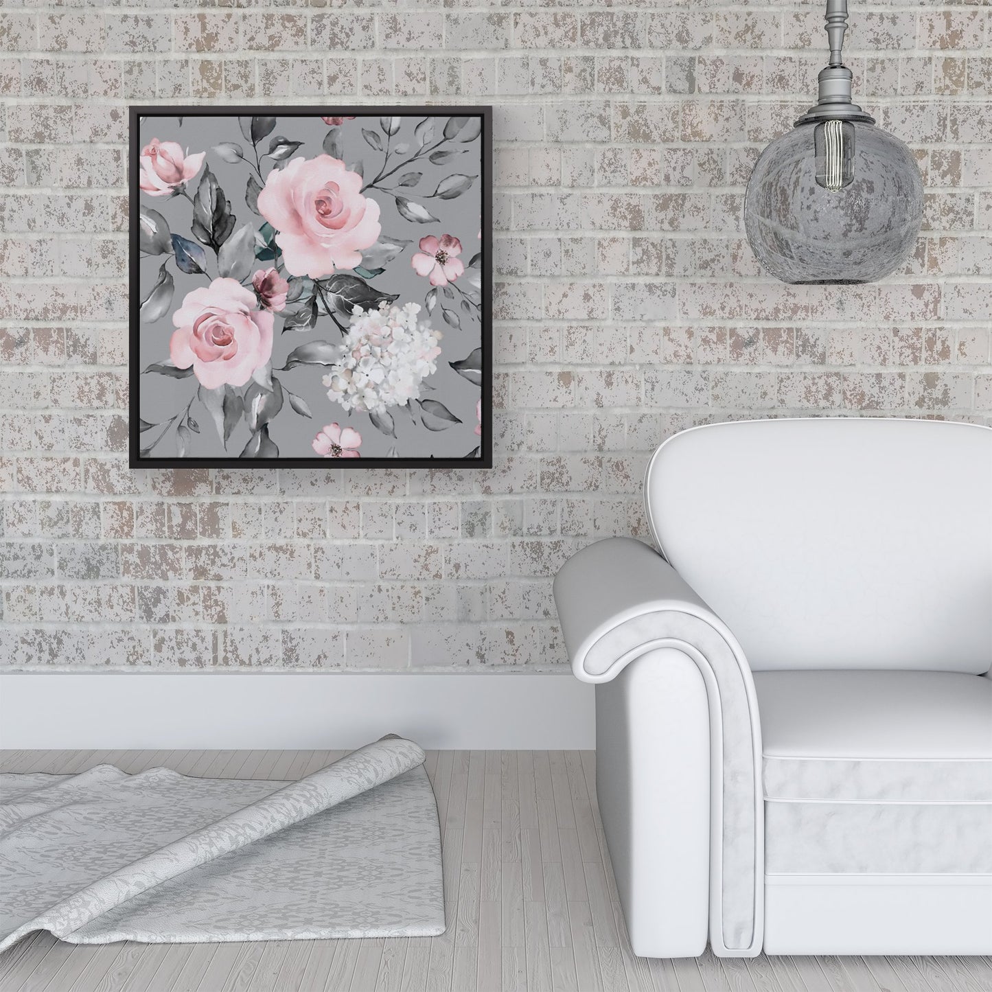 Dusty Pink Roses Framed Canvas