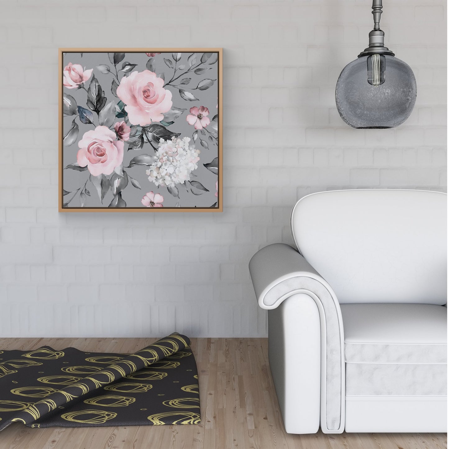Dusty Pink Roses Framed Canvas
