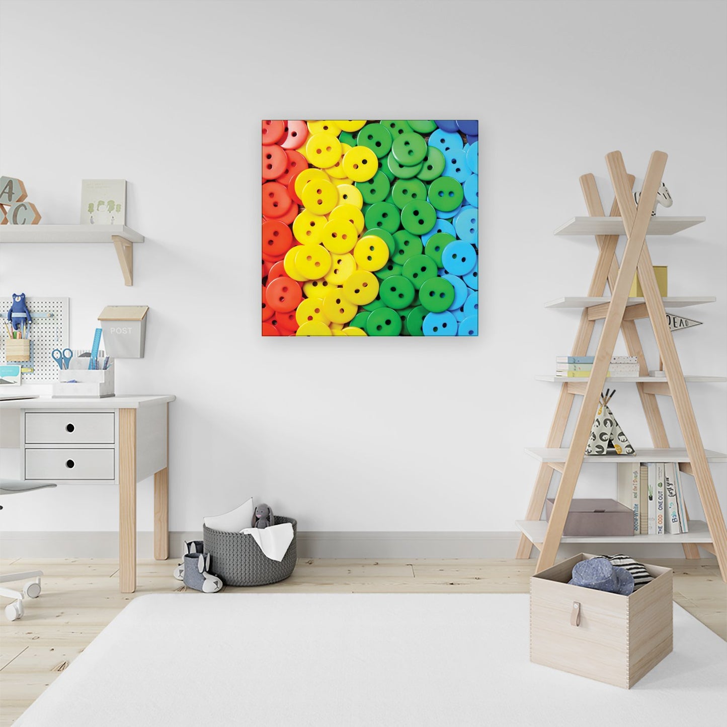 Colourful Buttons Pattern Canvas