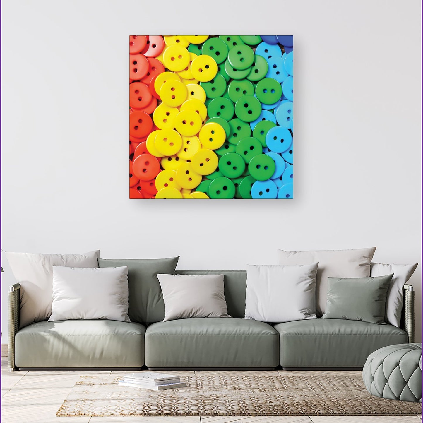 Colourful Buttons Pattern Canvas