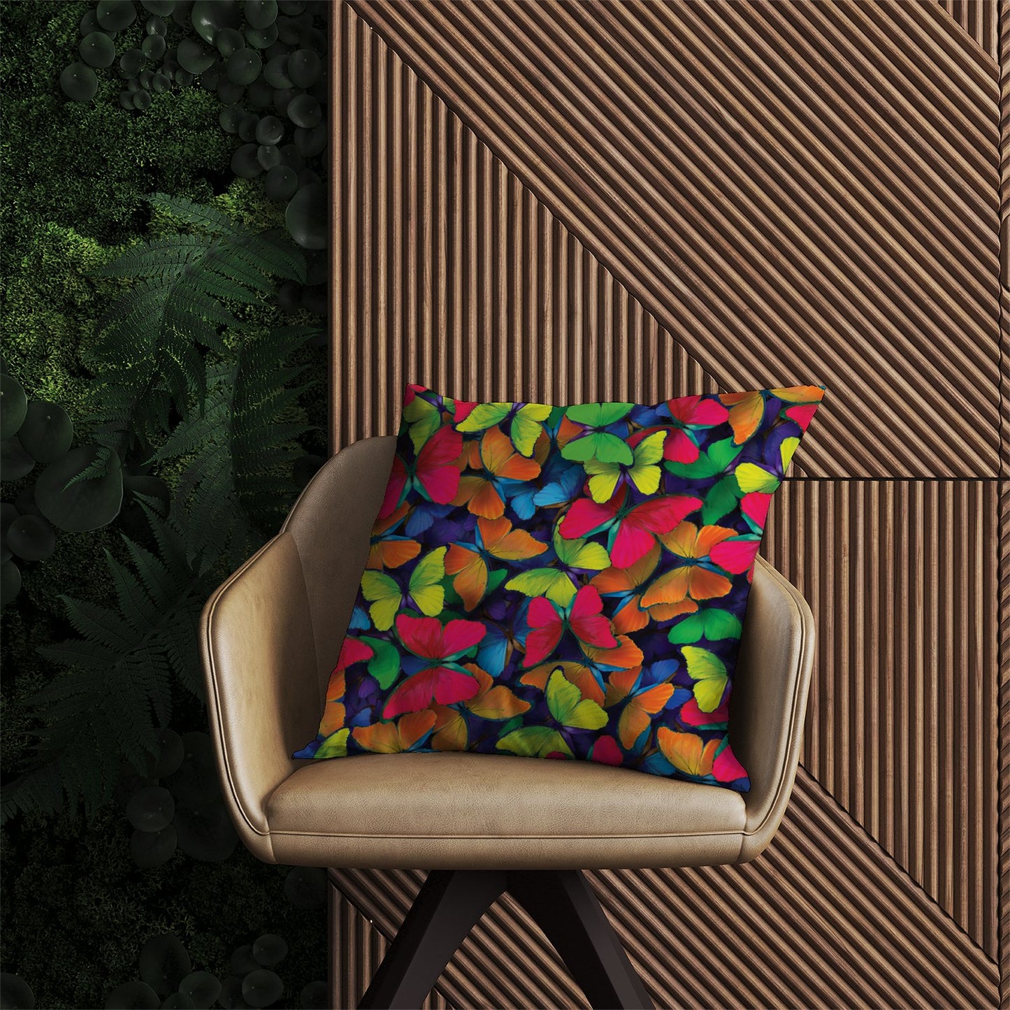Rainbow Butterflies Outdoor Cushion