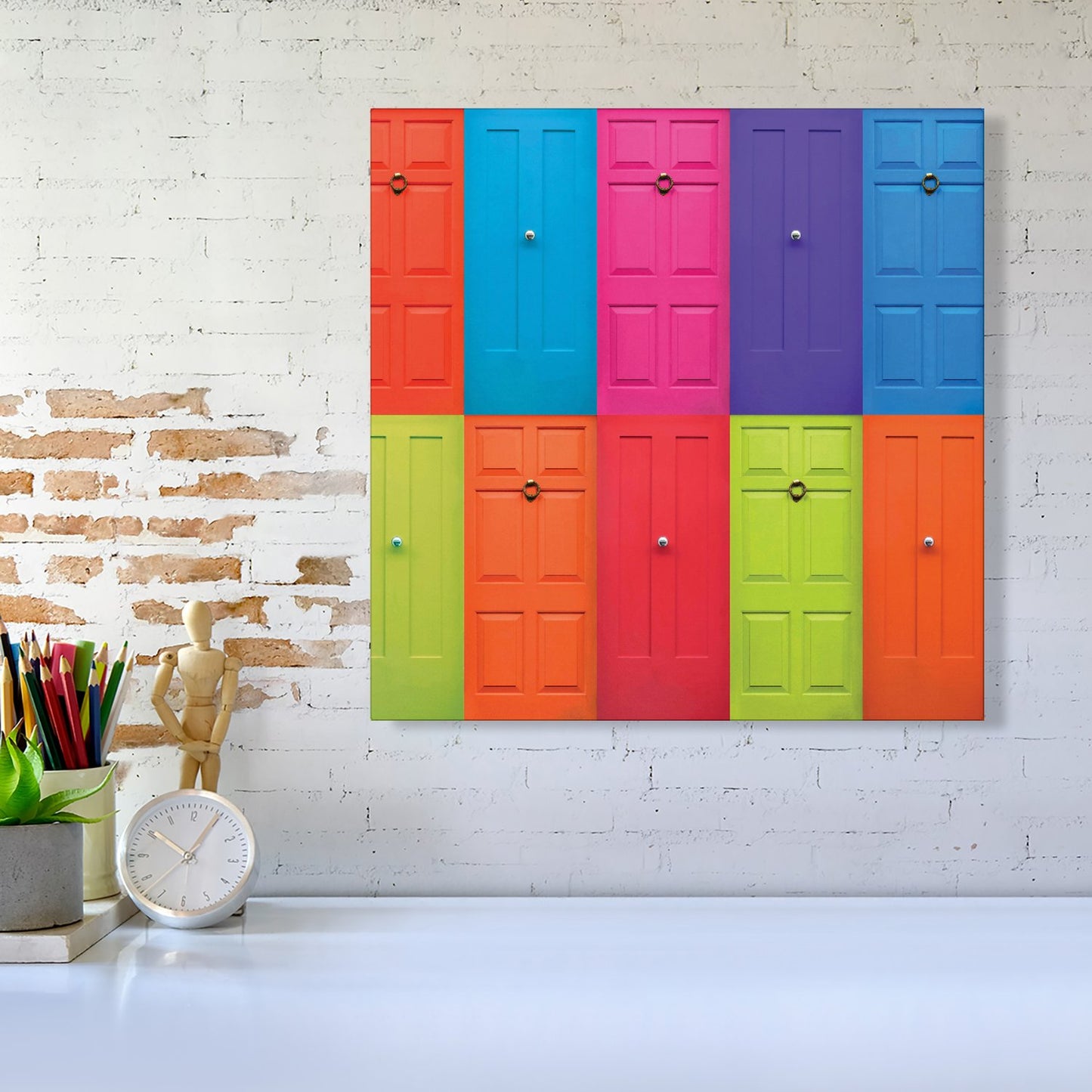 Colourful English Doors Canvas