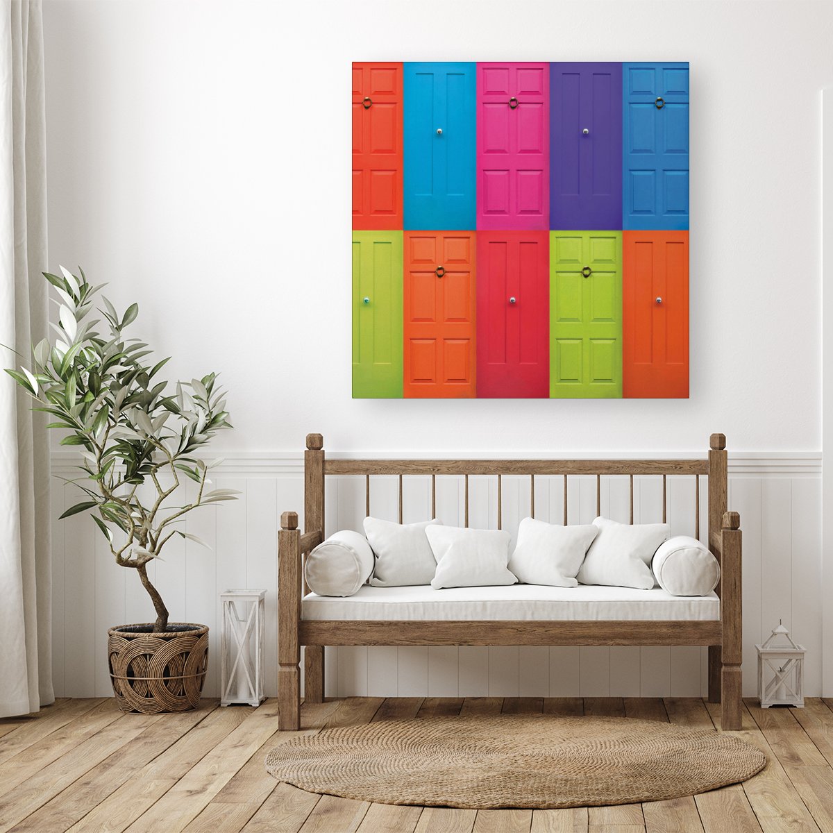 Colourful English Doors Canvas