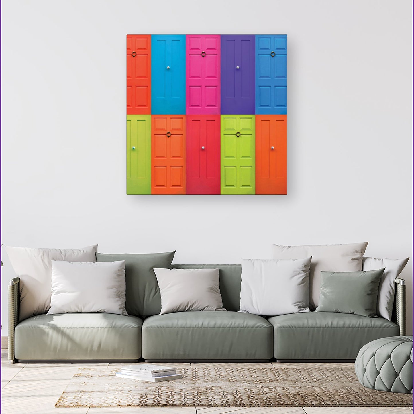 Colourful English Doors Canvas