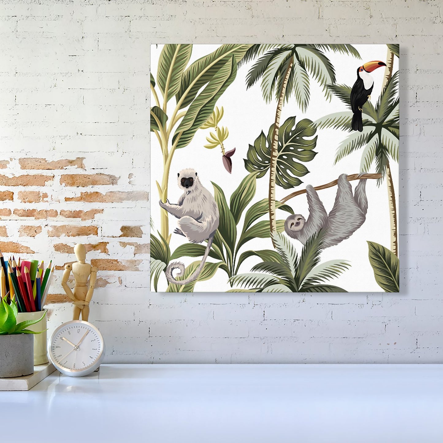 Tropical Sloths Canvas