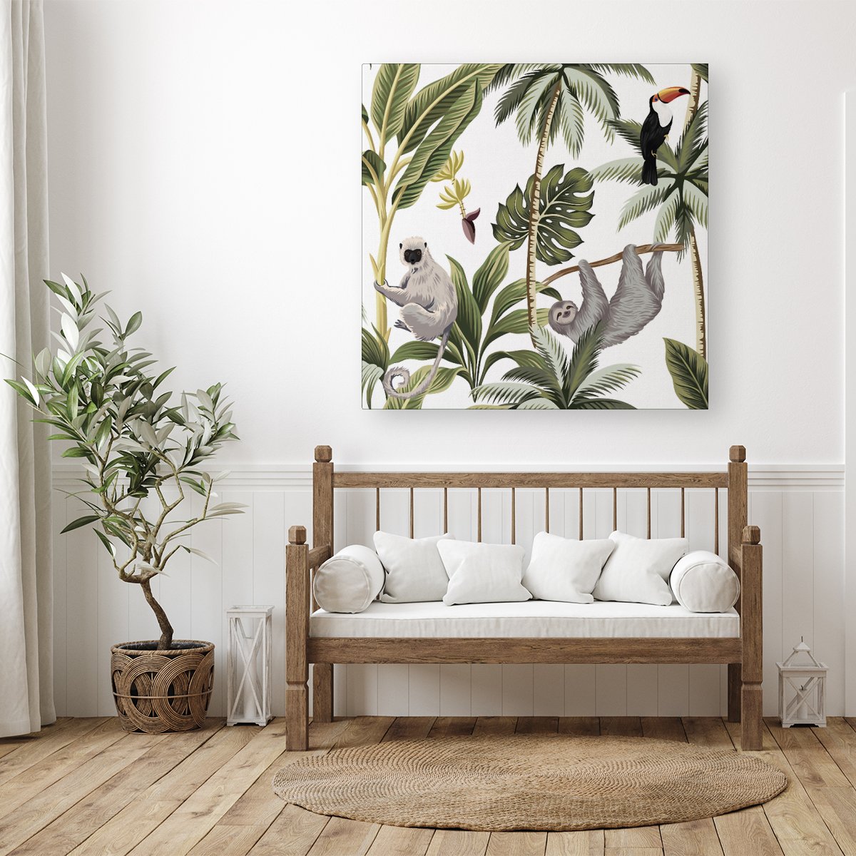 Tropical Sloths Canvas