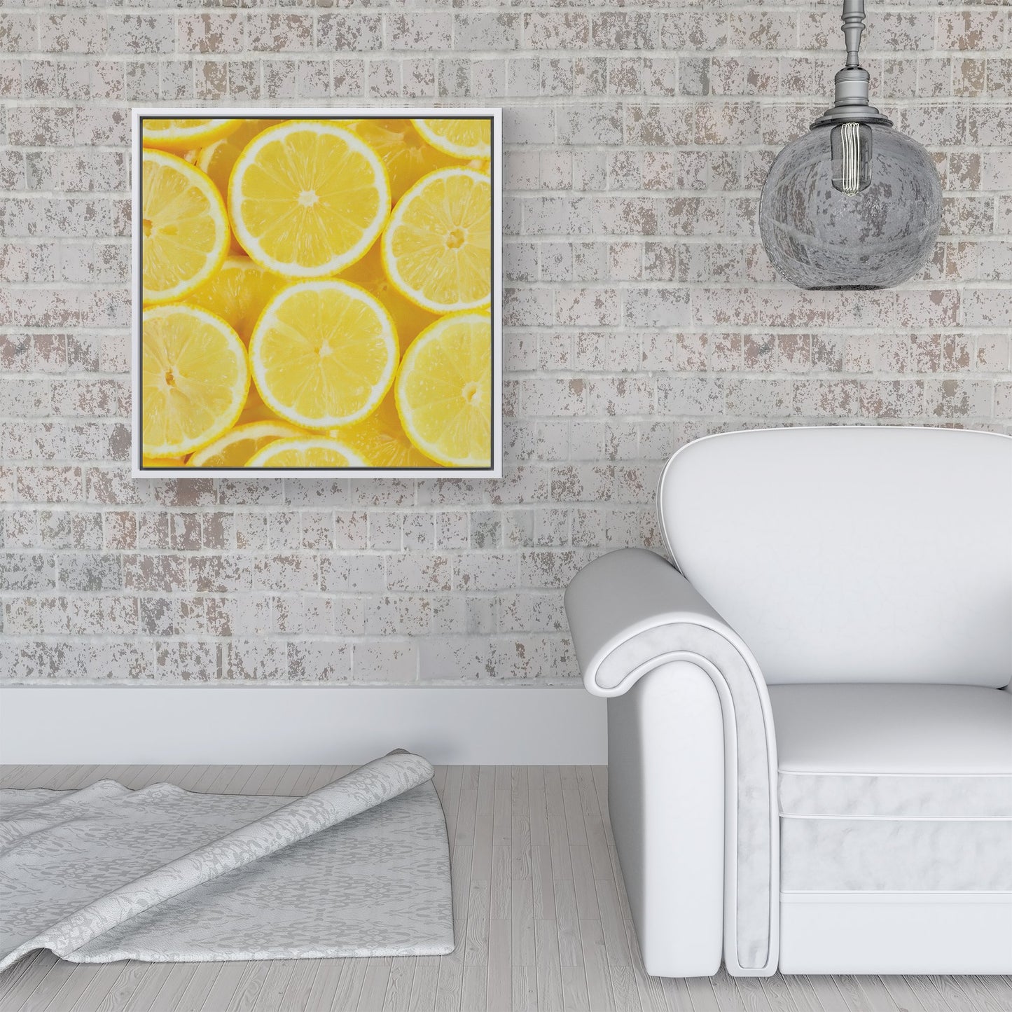 Vibrant Lemons Framed Canvas