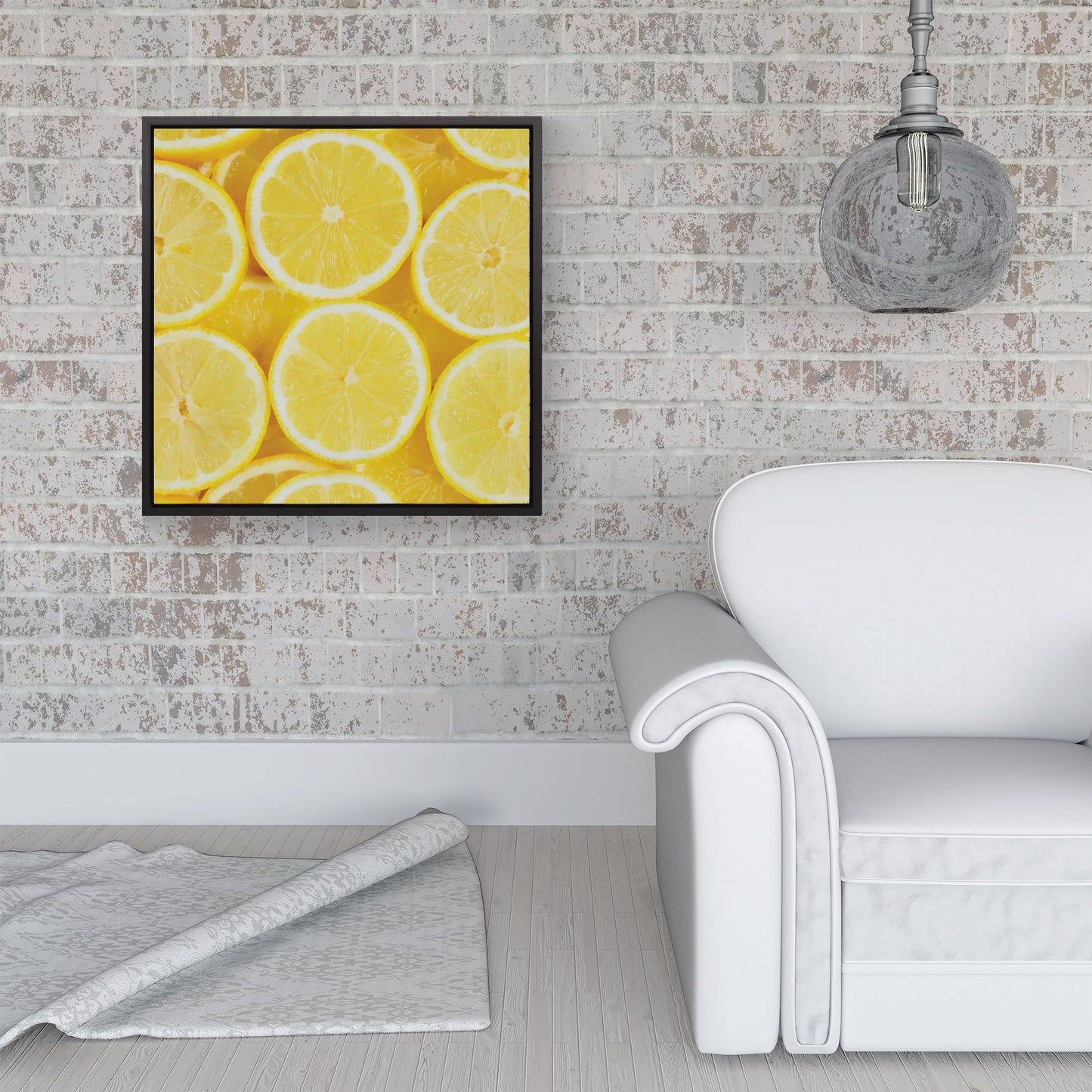 Vibrant Lemons Framed Canvas