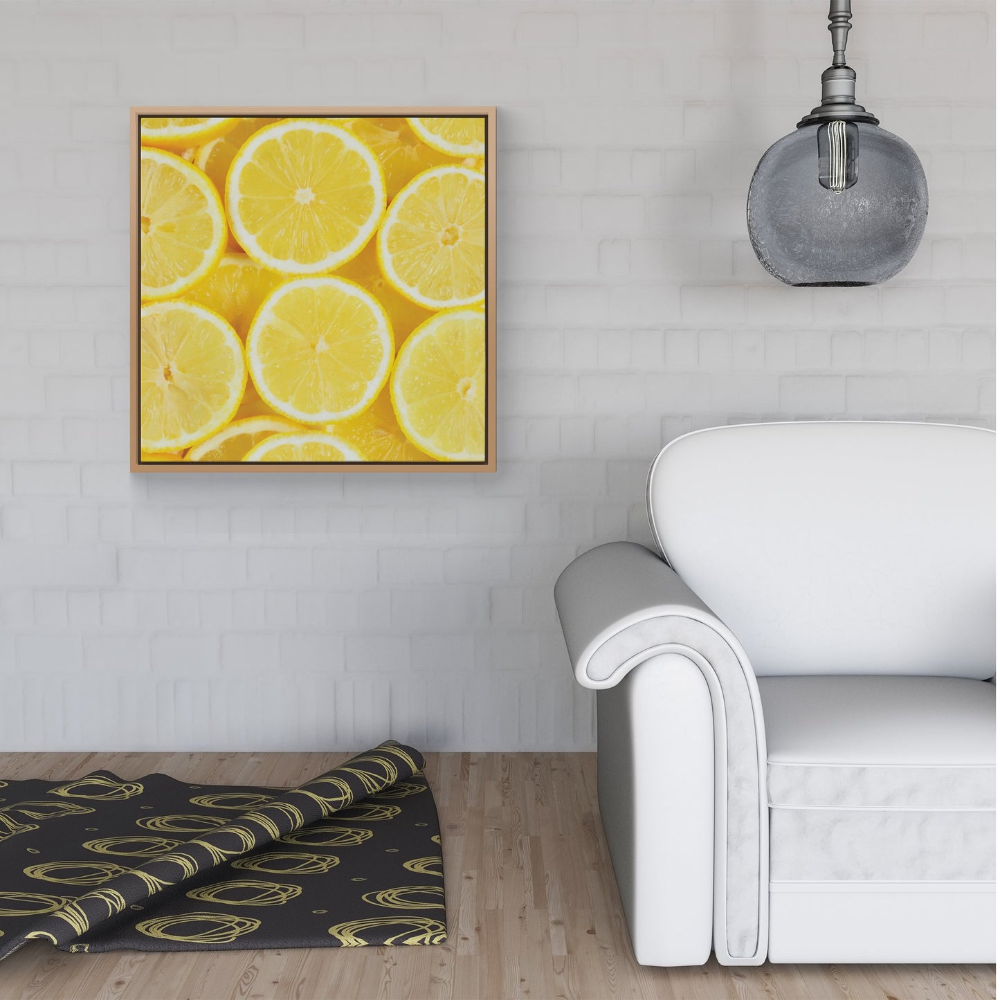 Vibrant Lemons Framed Canvas