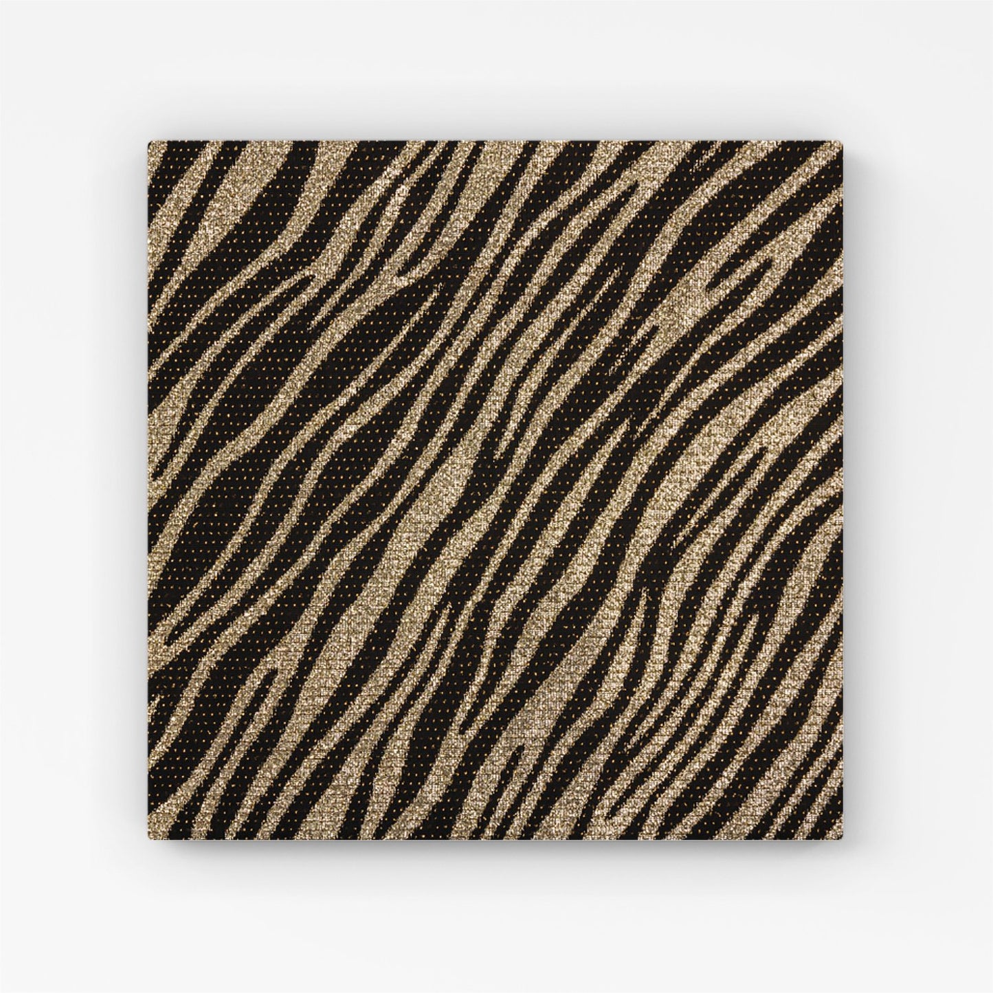 Golden Zebra Print Canvas