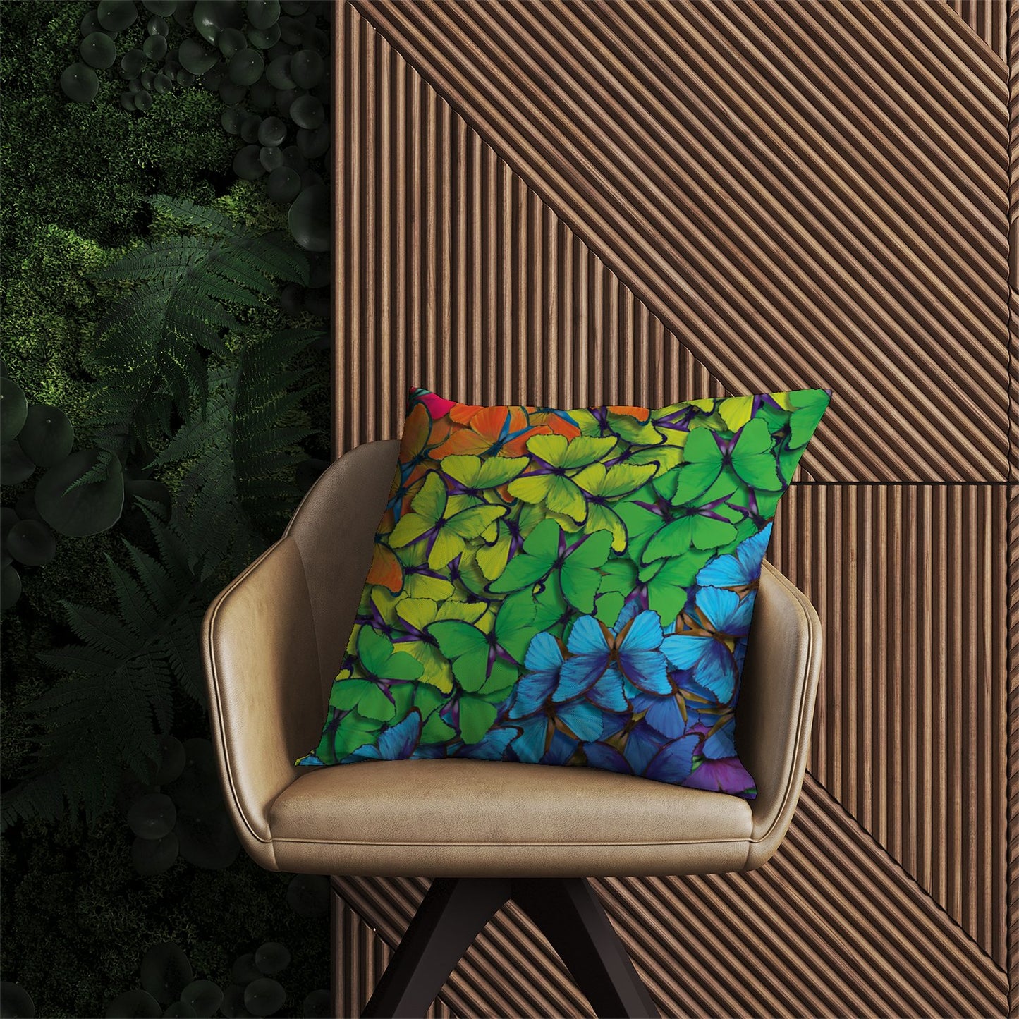 Multicoloured Butterflies Outdoor Cushion